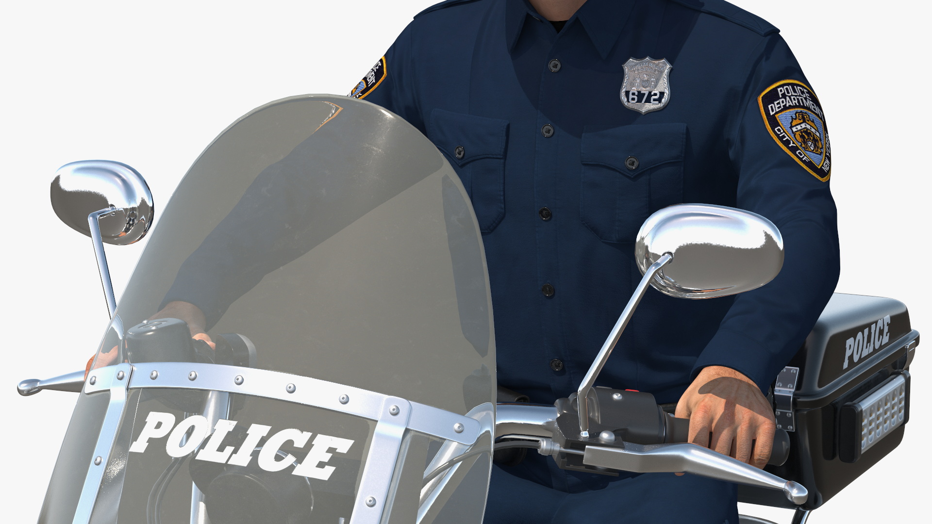 3D NYPD Road King Motorcycle with Officer model