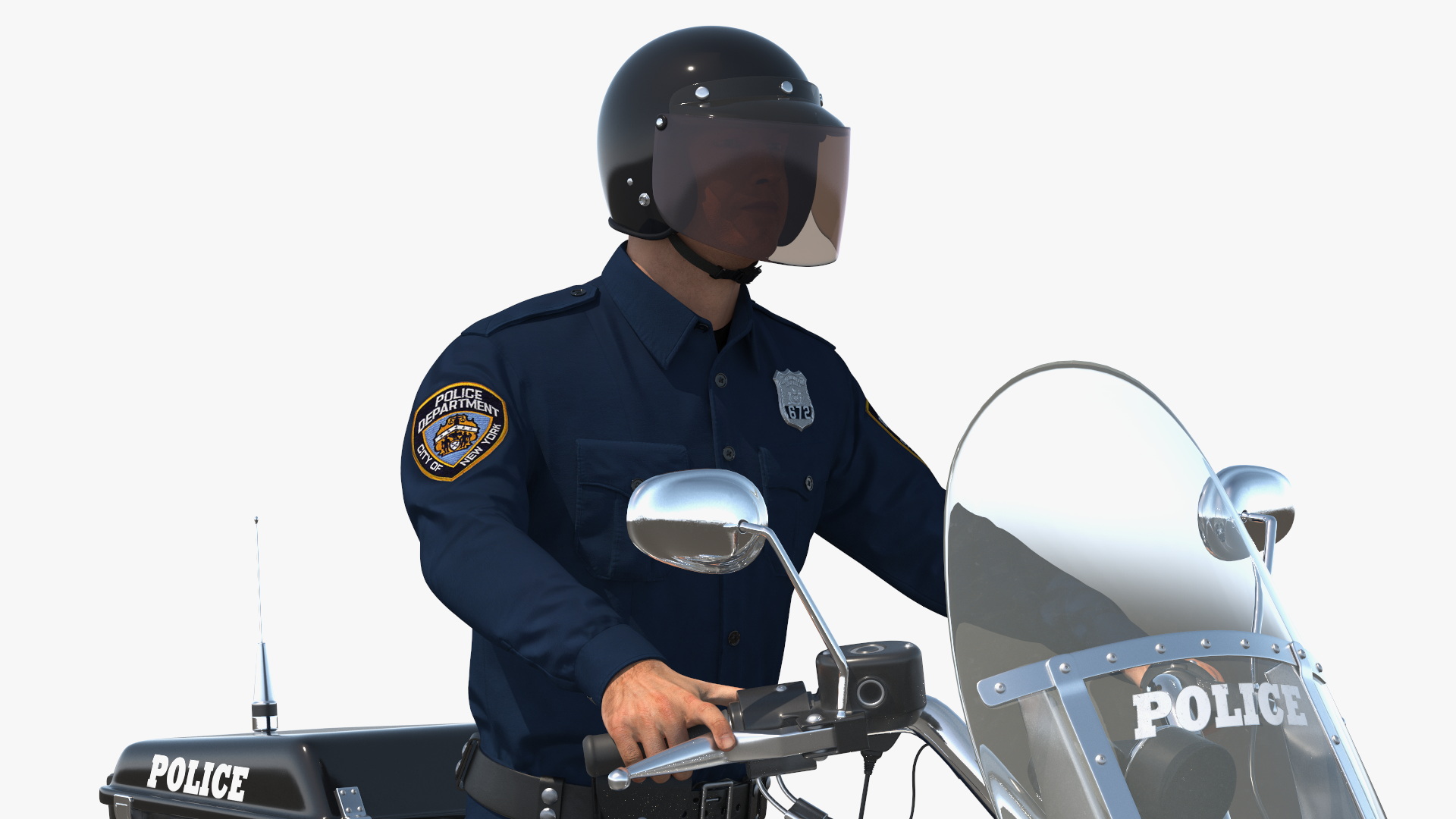 3D NYPD Road King Motorcycle with Officer model