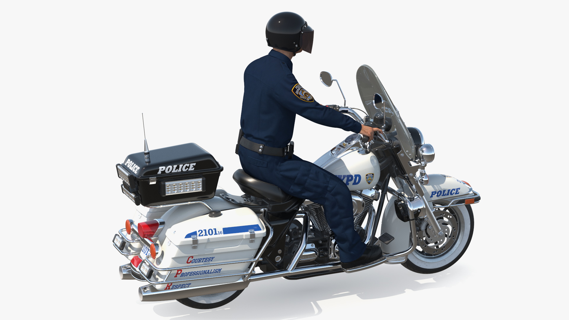 3D NYPD Road King Motorcycle with Officer model