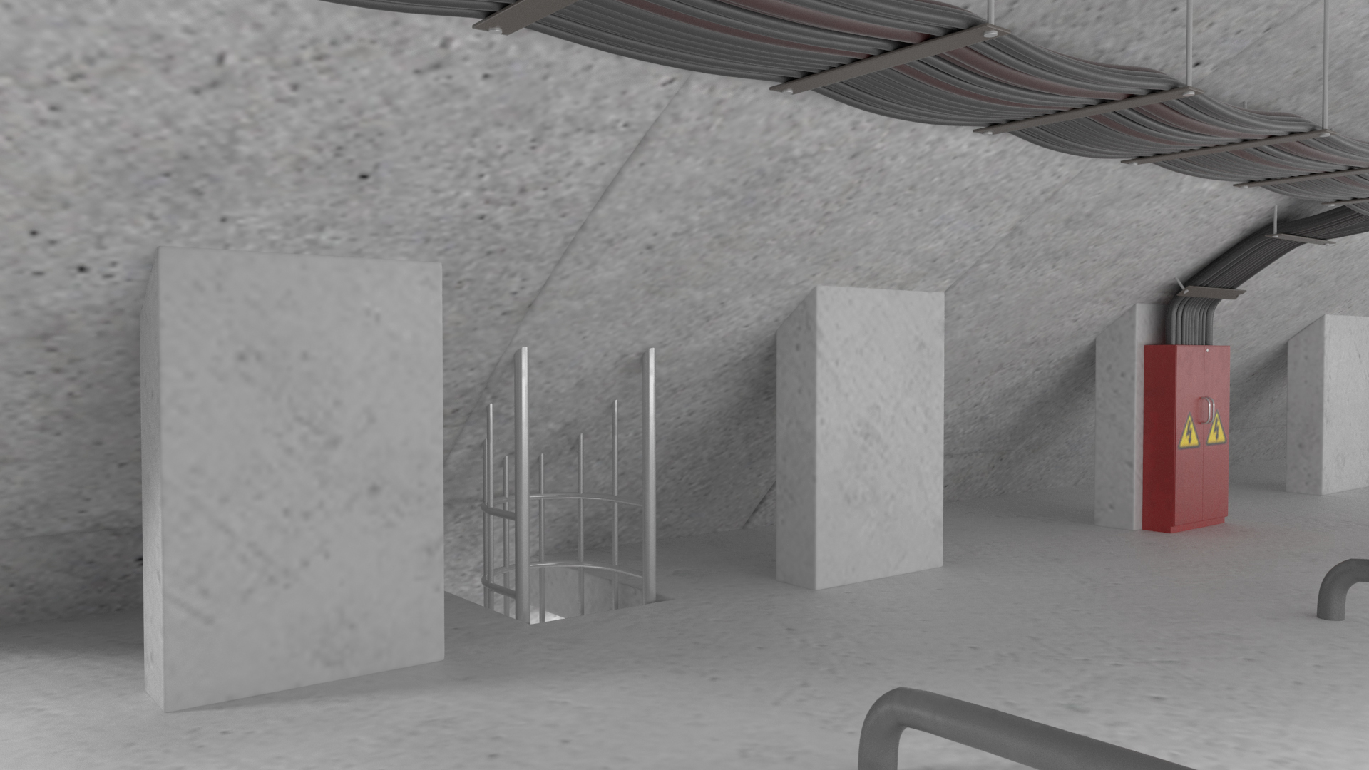 Two Level Car Tunnel Cross Section 3D model