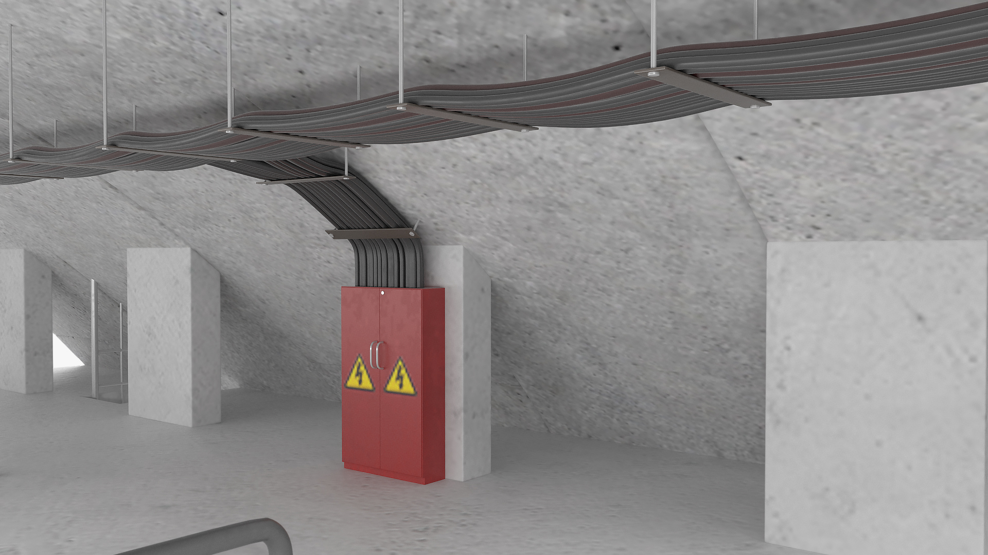 Two Level Car Tunnel Cross Section 3D model