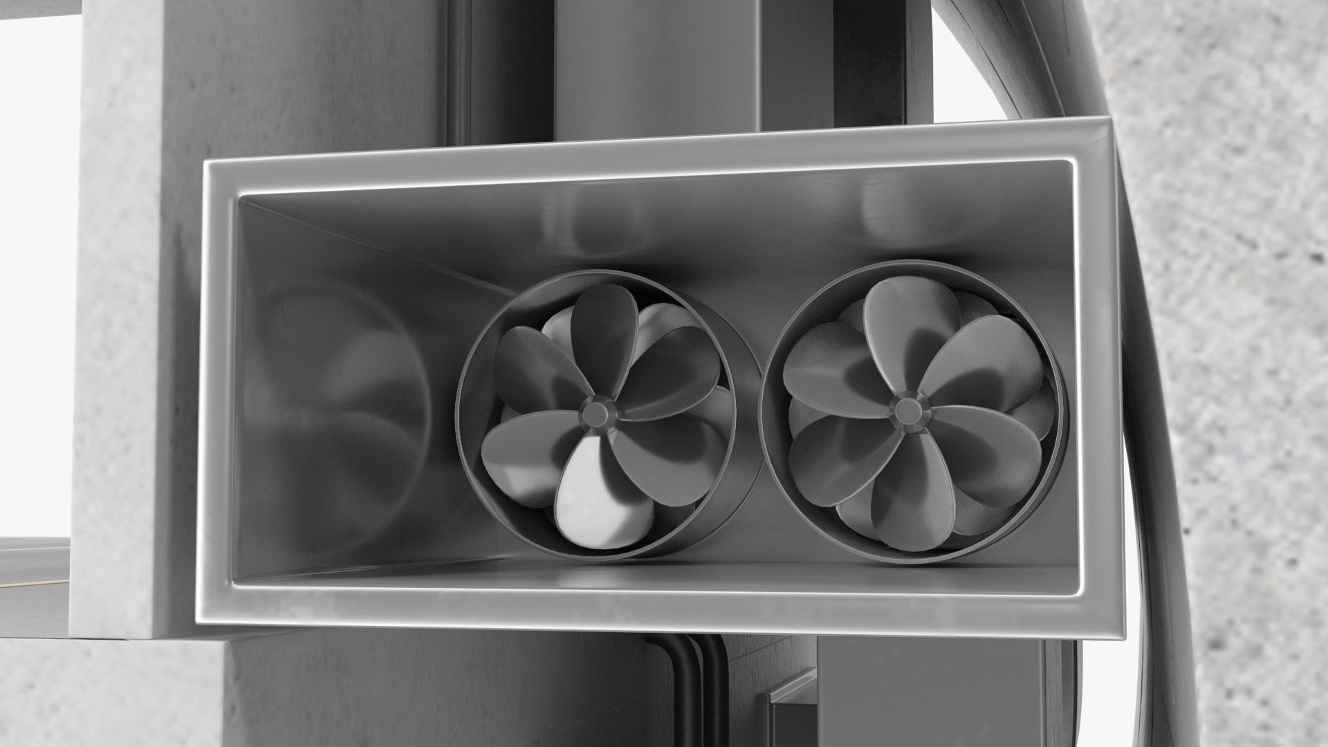 Two Level Car Tunnel Cross Section 3D model