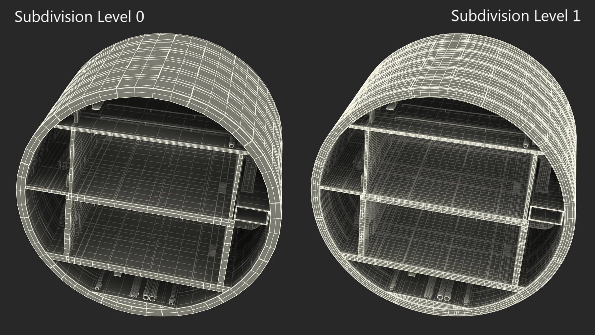 Two Level Car Tunnel Cross Section 3D model