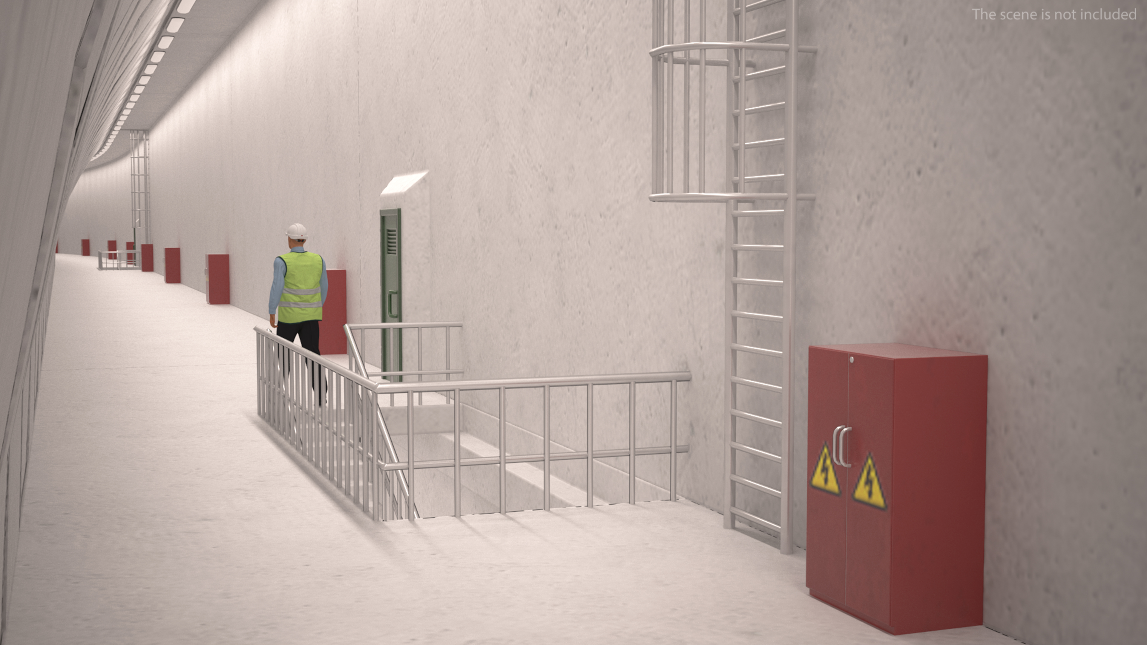 Two Level Car Tunnel Cross Section 3D model