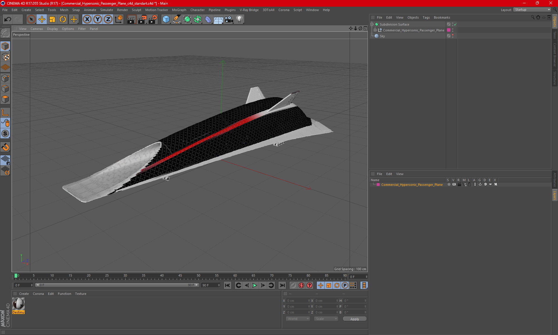 Commercial Hypersonic Passenger Plane 3D