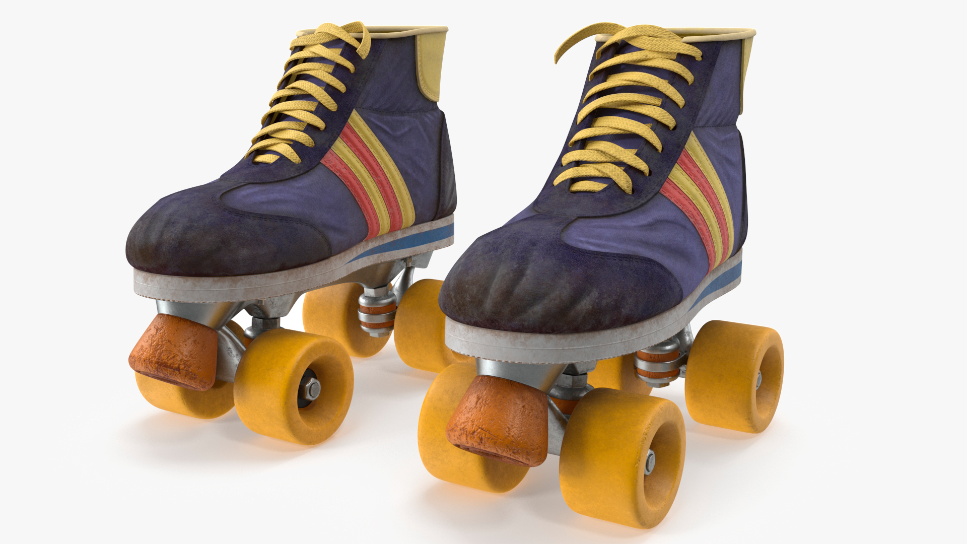 3D Vintage Style Old Roller Skates