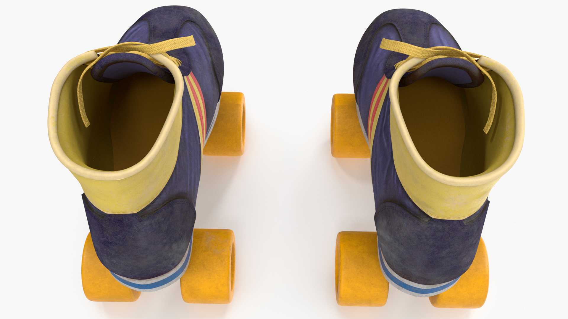 3D Vintage Style Old Roller Skates