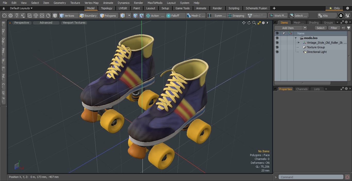 3D Vintage Style Old Roller Skates