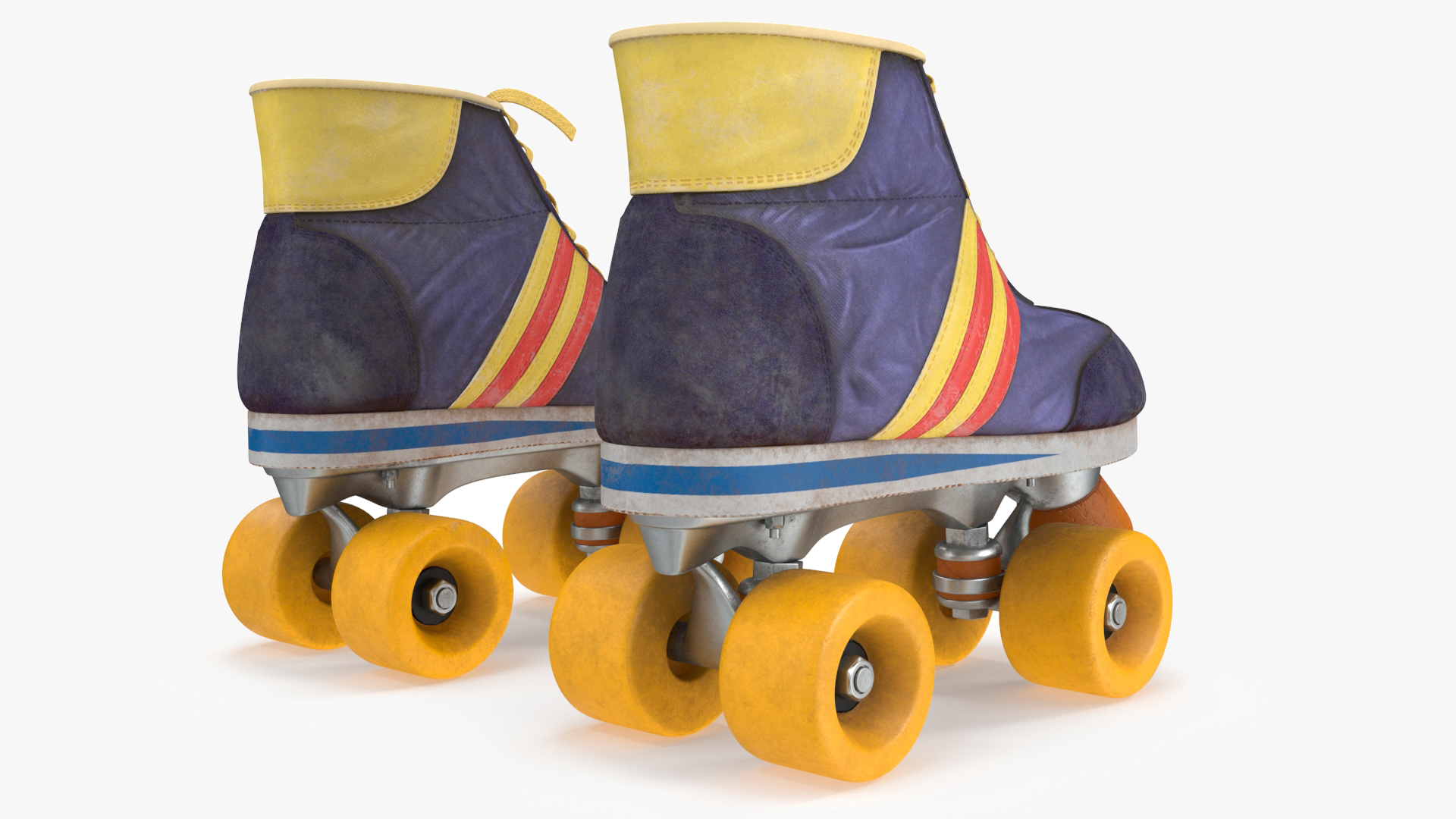 3D Vintage Style Old Roller Skates