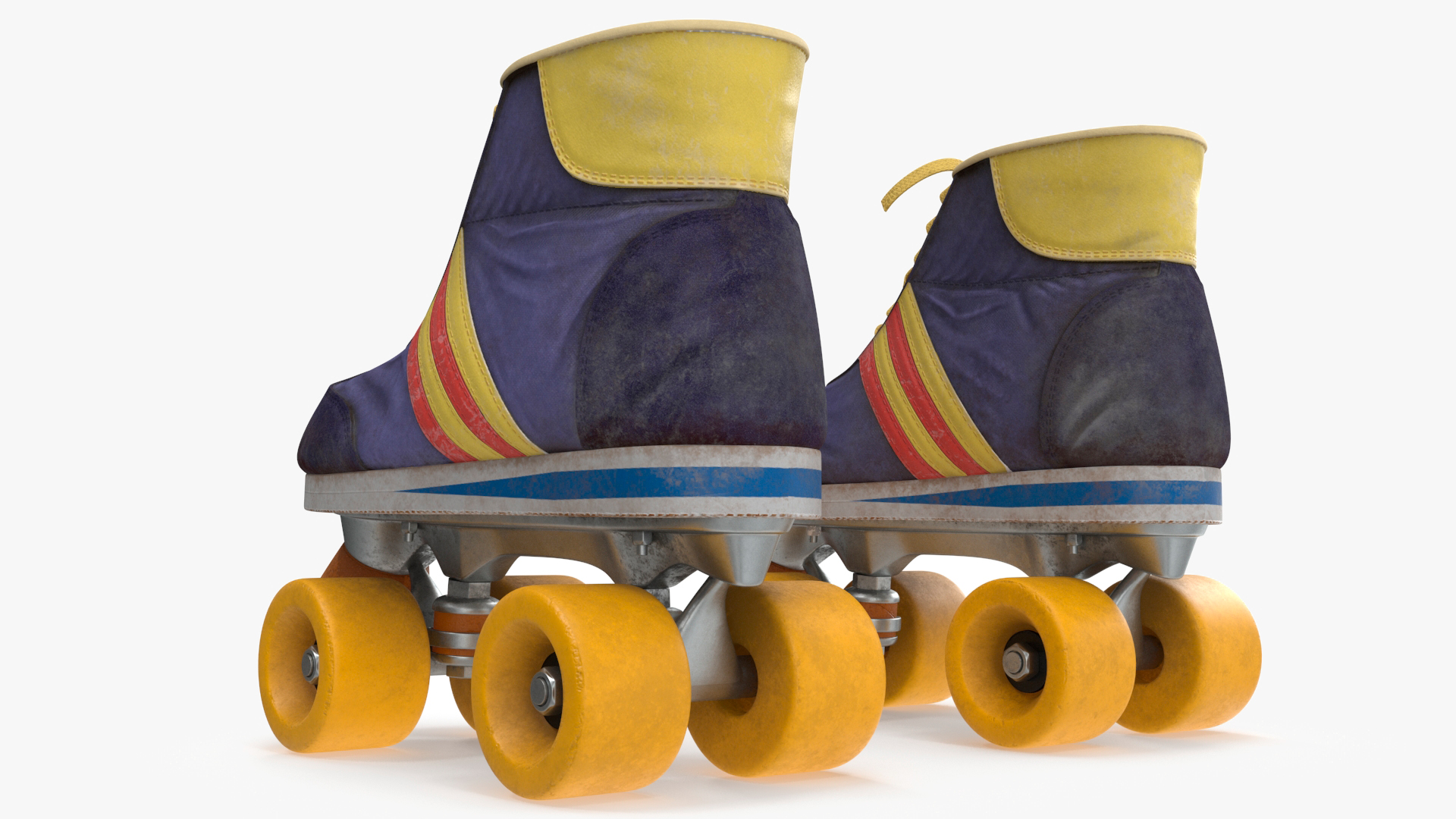 3D Vintage Style Old Roller Skates