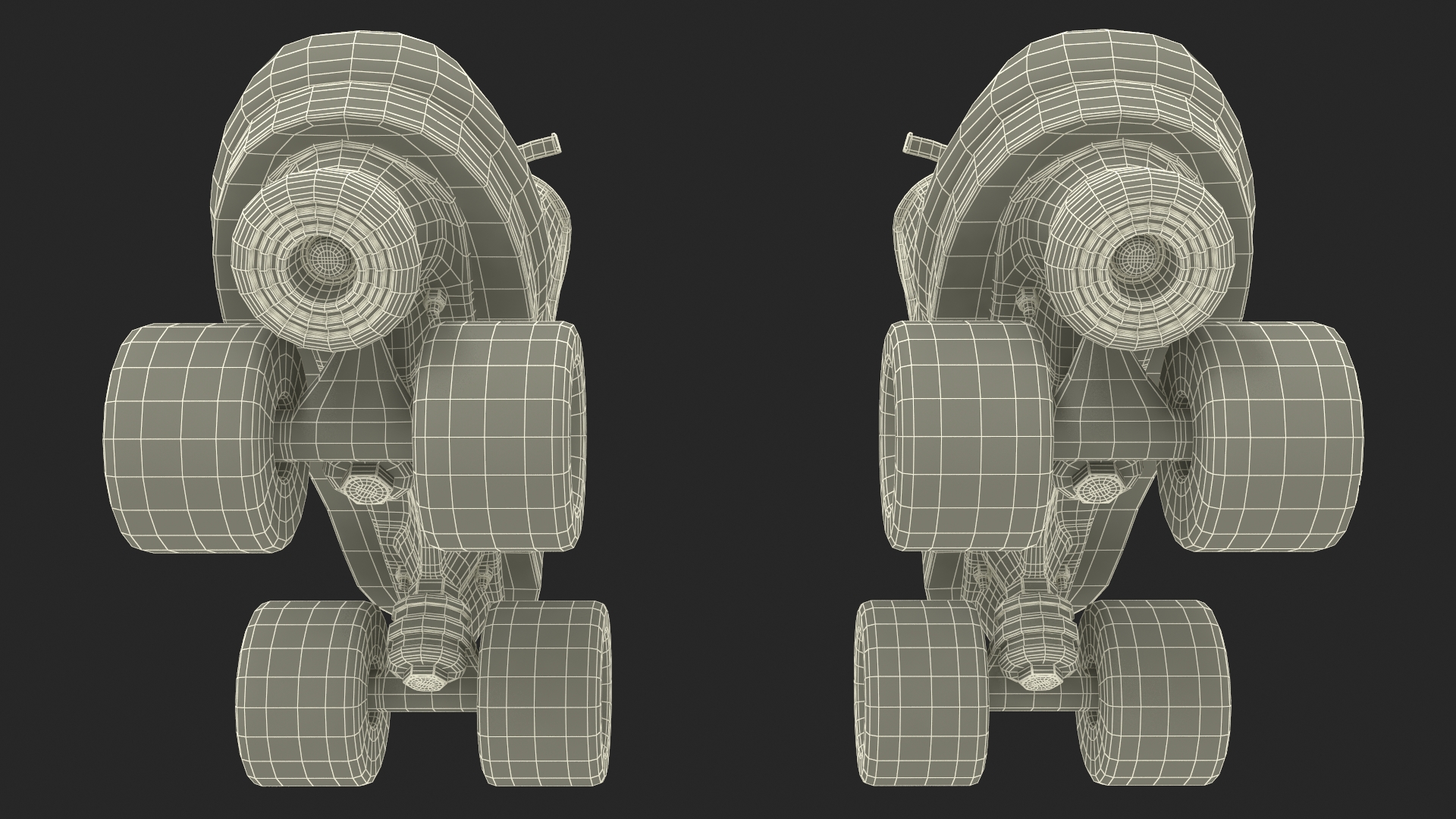 3D Vintage Style Old Roller Skates