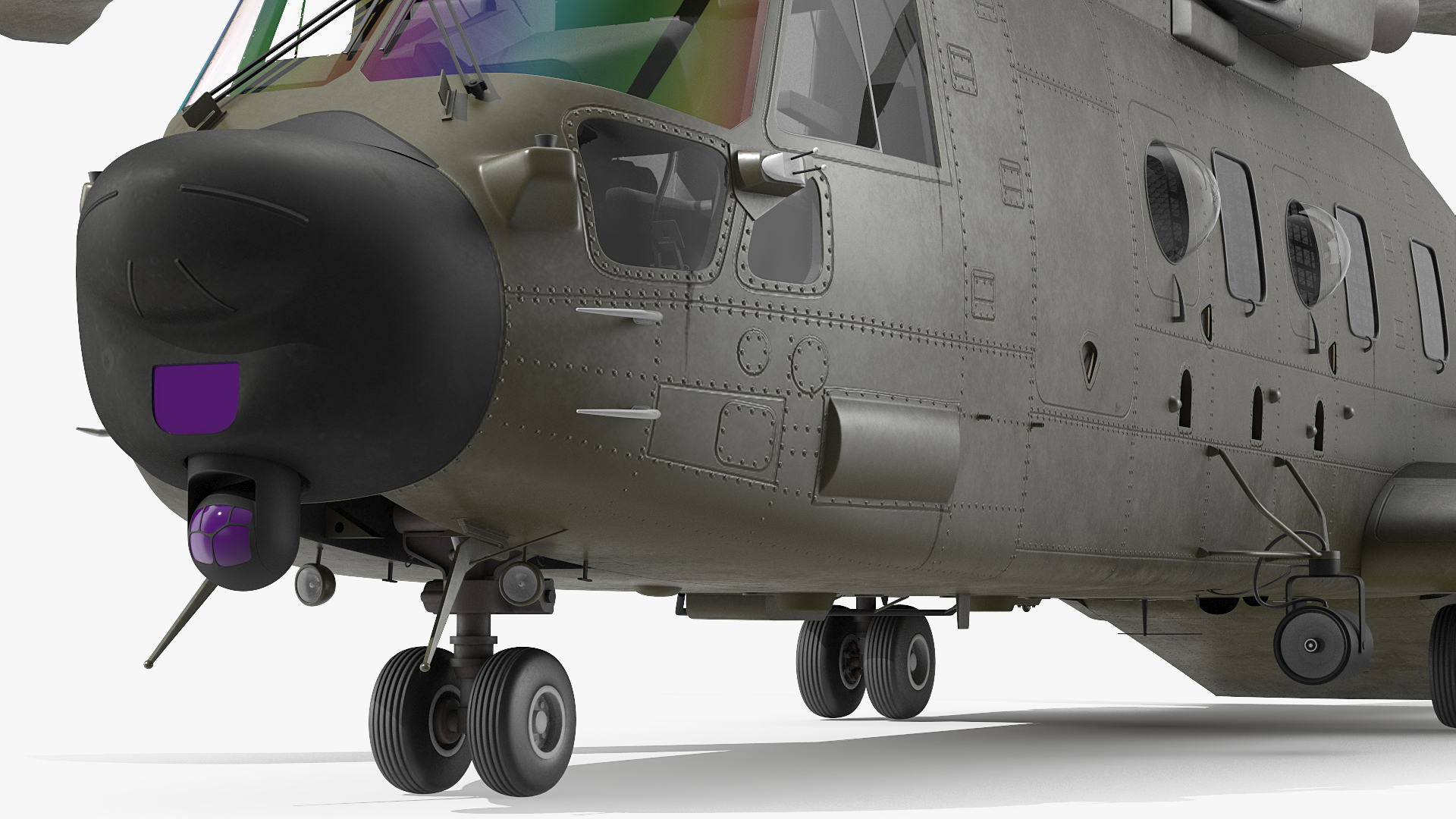 3D Medium Lift Military Helicopter Rigged model
