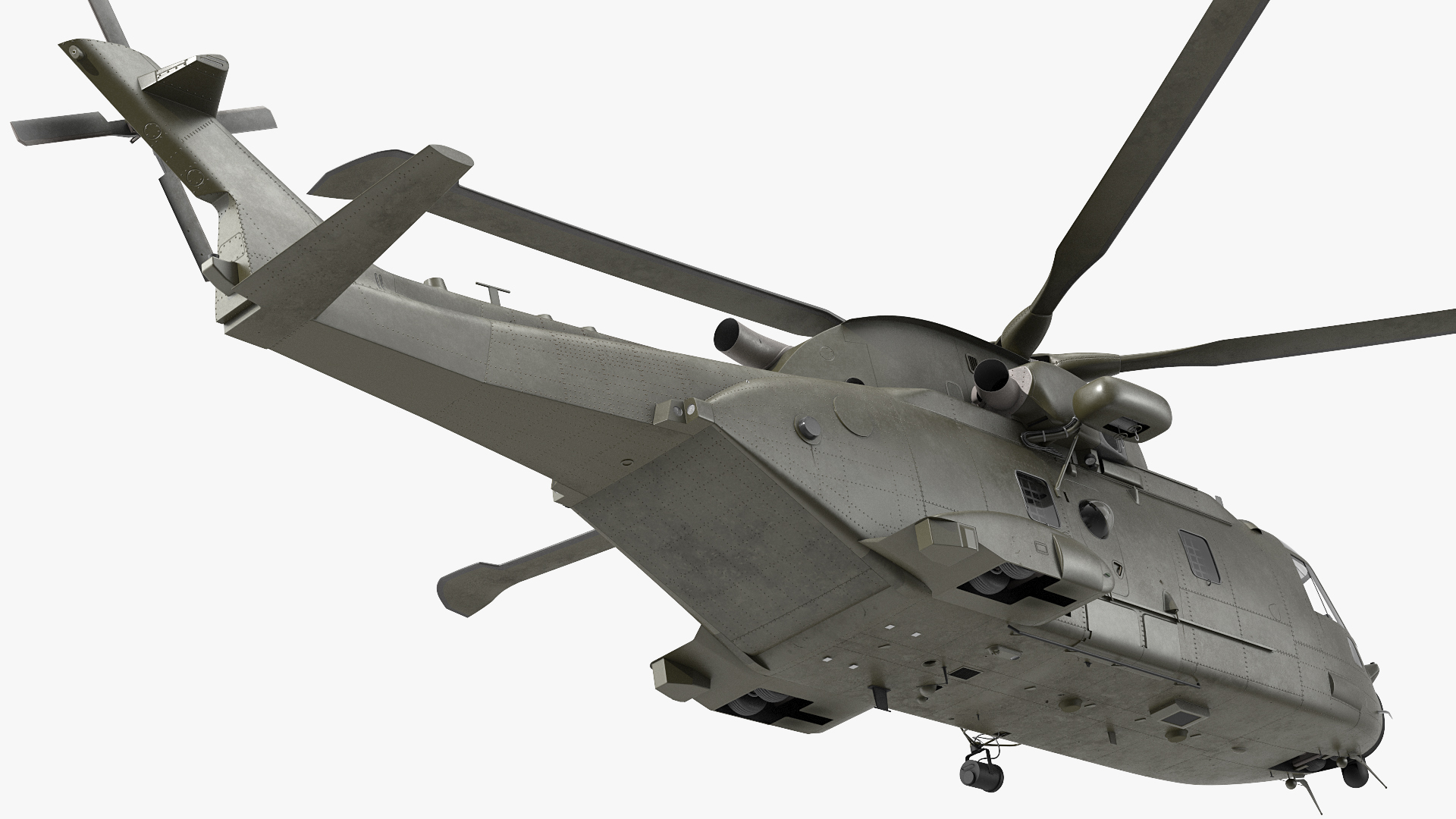 3D Medium Lift Military Helicopter Rigged model