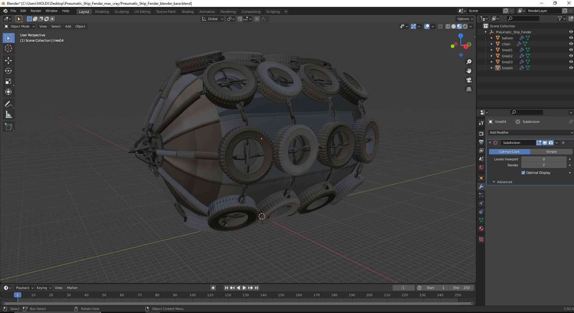3D Pneumatic Ship Fender