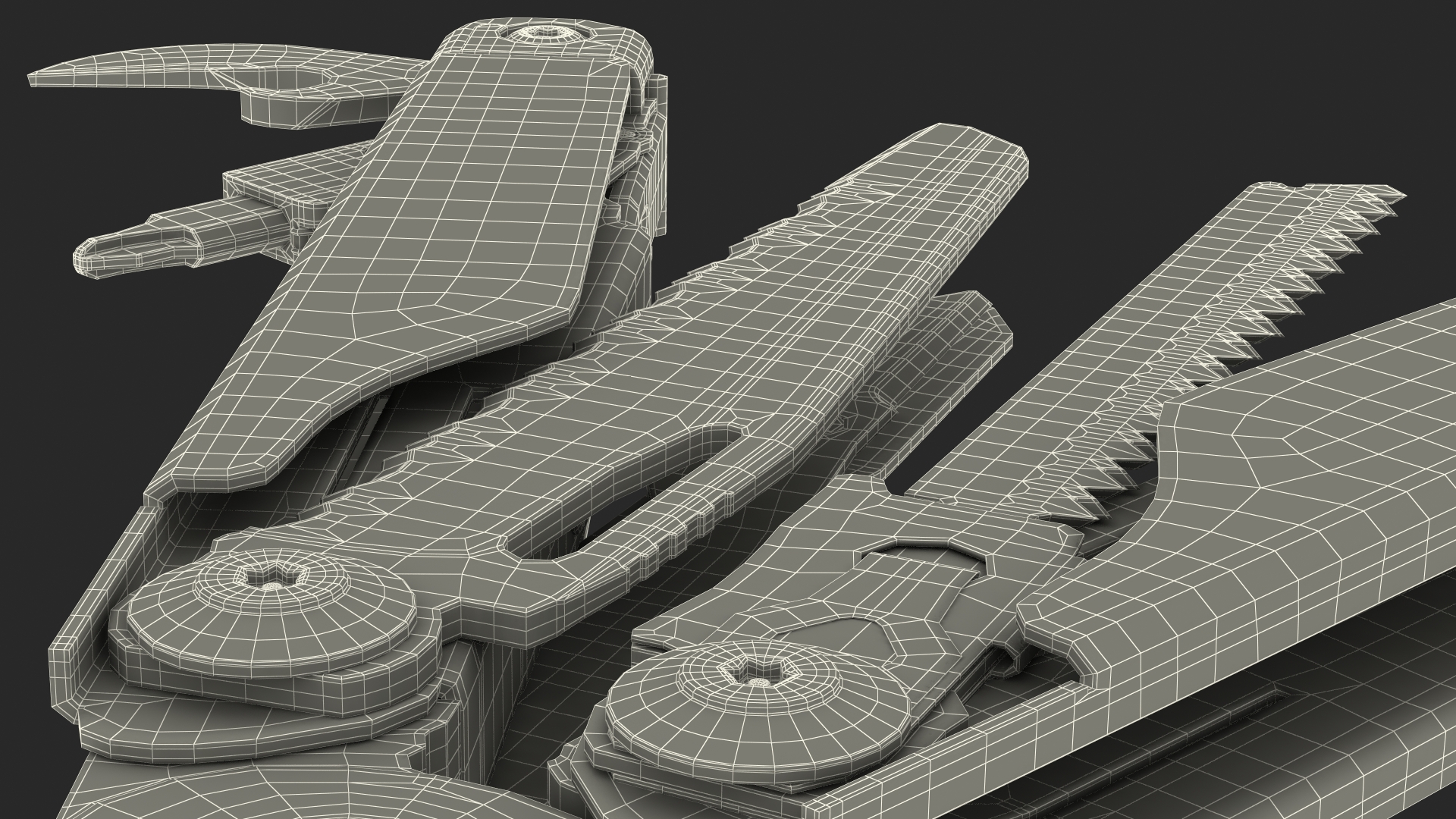 3D Multitool Silver Rigged model