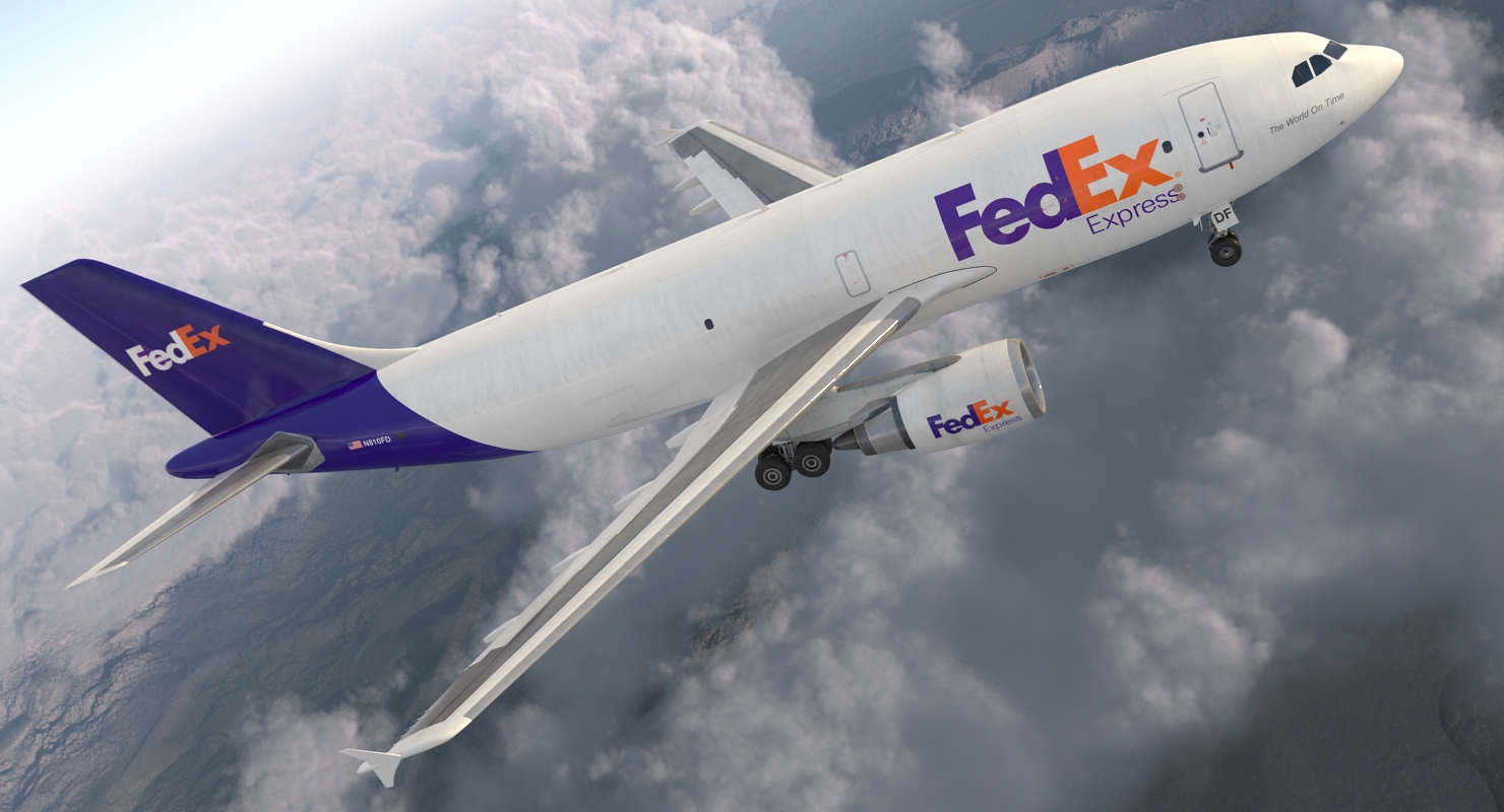 Airbus A310 300F Cargo Aircraft FedEx 3D