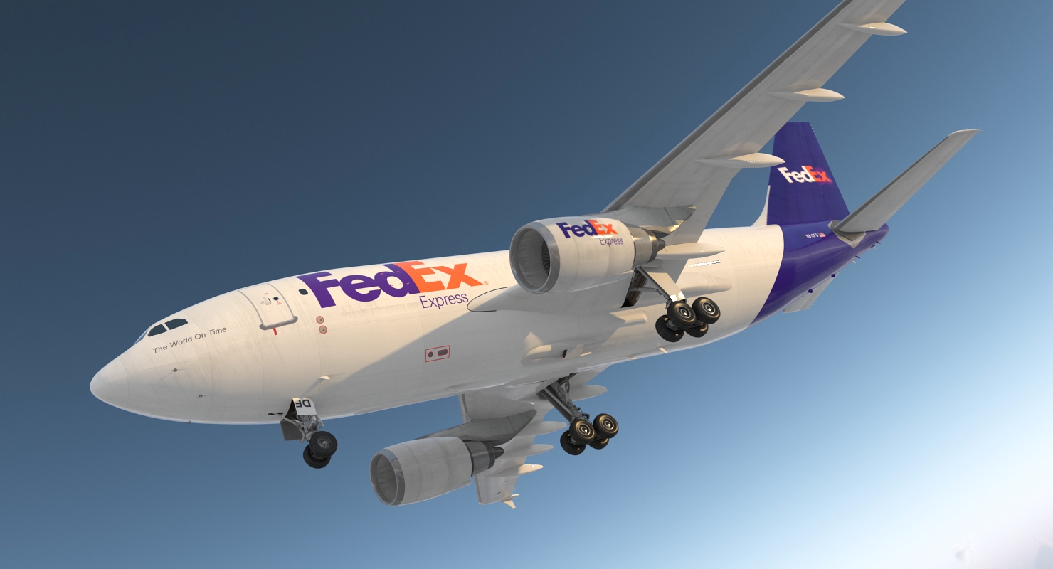 Airbus A310 300F Cargo Aircraft FedEx 3D