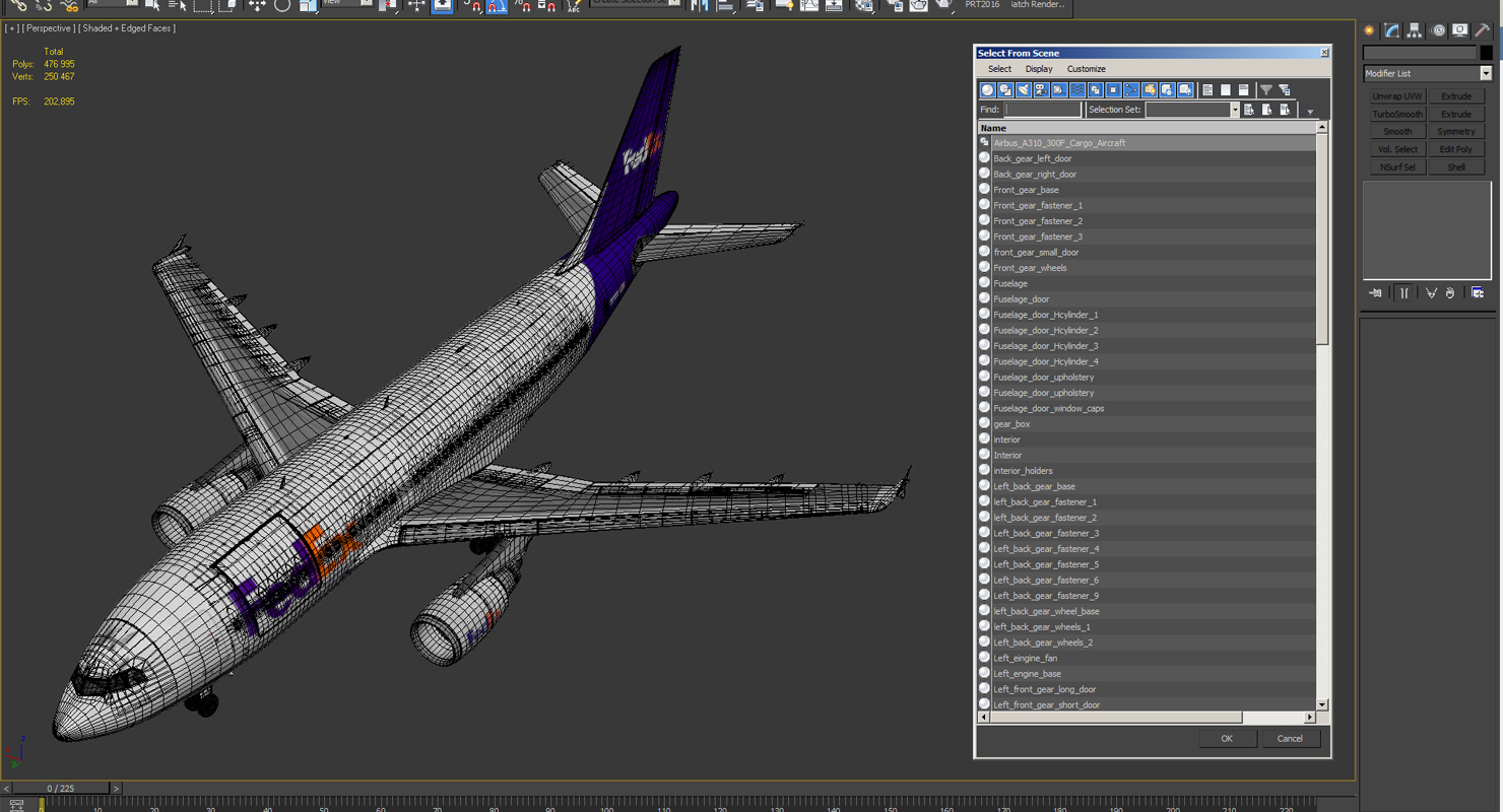 Airbus A310 300F Cargo Aircraft FedEx 3D