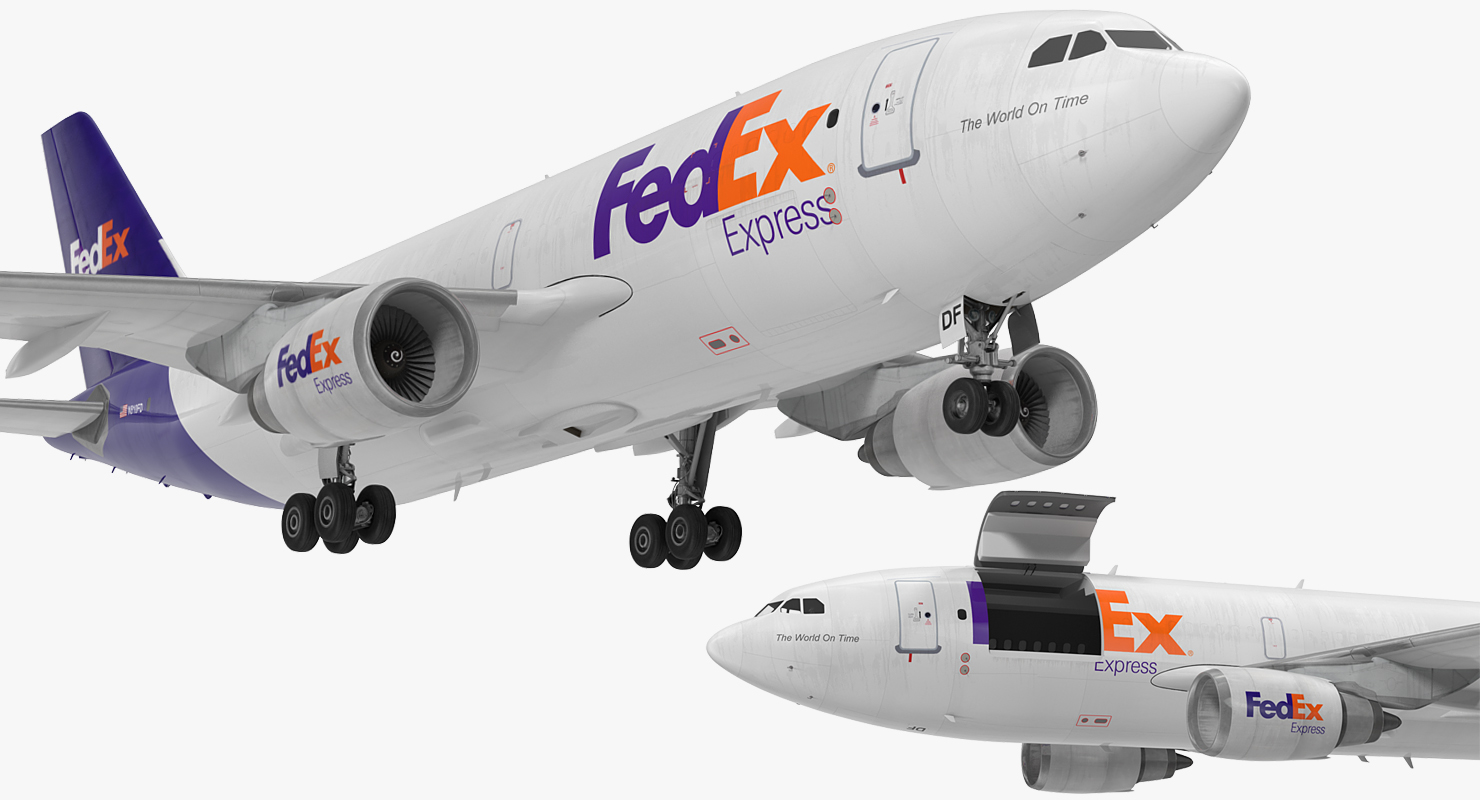 Airbus A310 300F Cargo Aircraft FedEx 3D