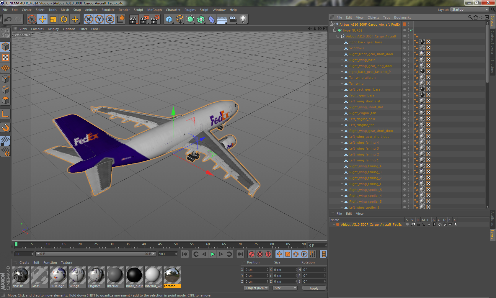 Airbus A310 300F Cargo Aircraft FedEx 3D