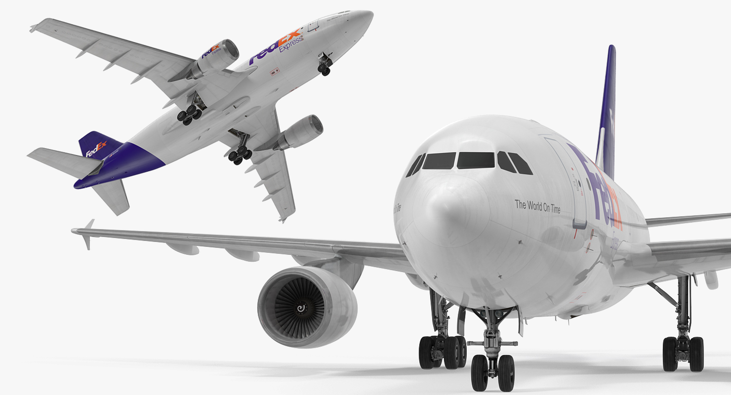 Airbus A310 300F Cargo Aircraft FedEx 3D