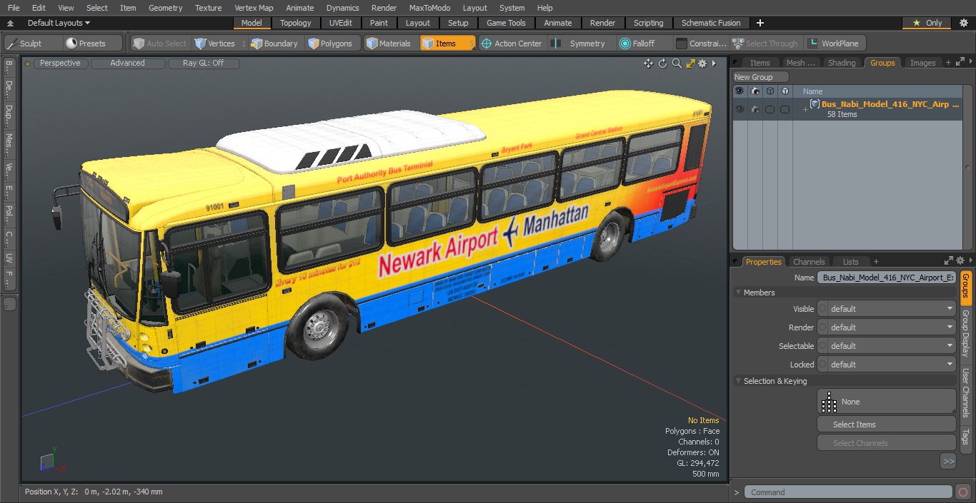 Bus Nabi Model 416 NYC Airport Express Simple Interior 3D model