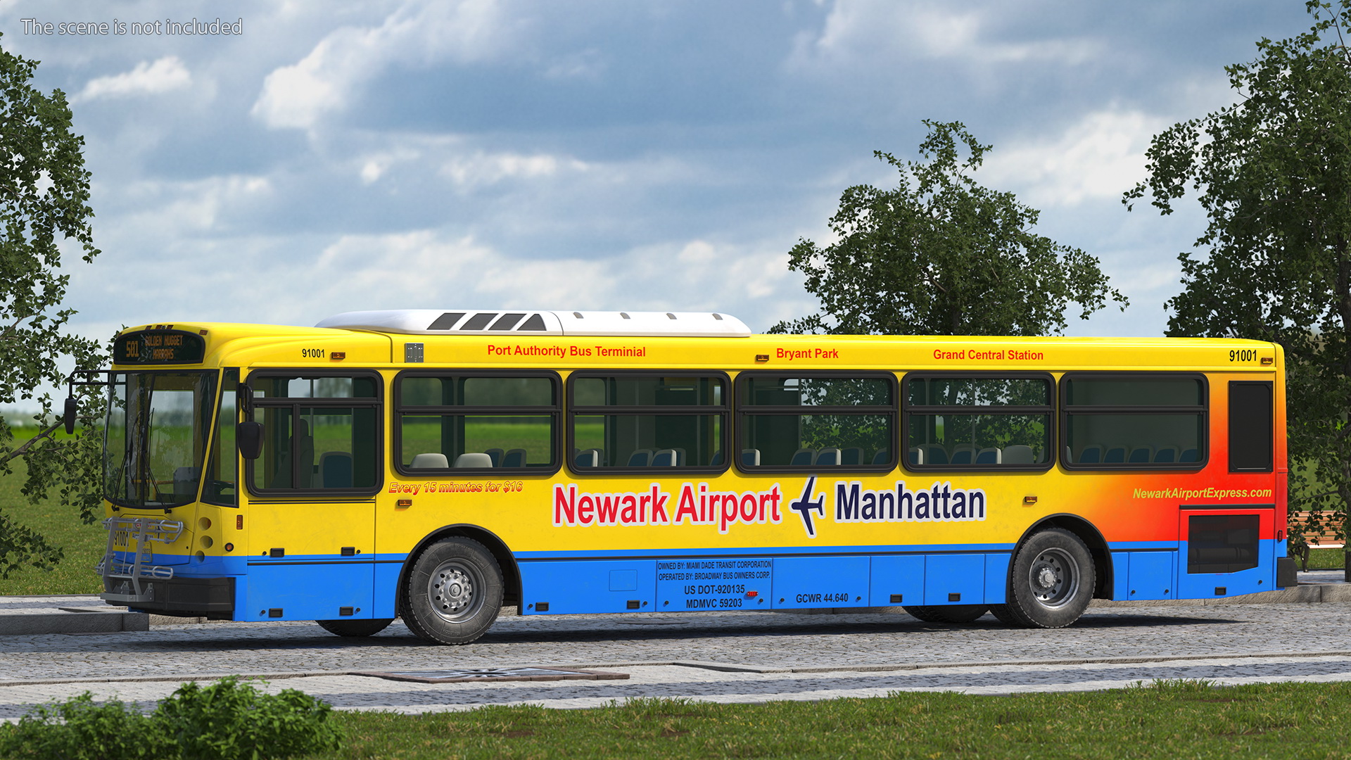 Bus Nabi Model 416 NYC Airport Express Simple Interior 3D model