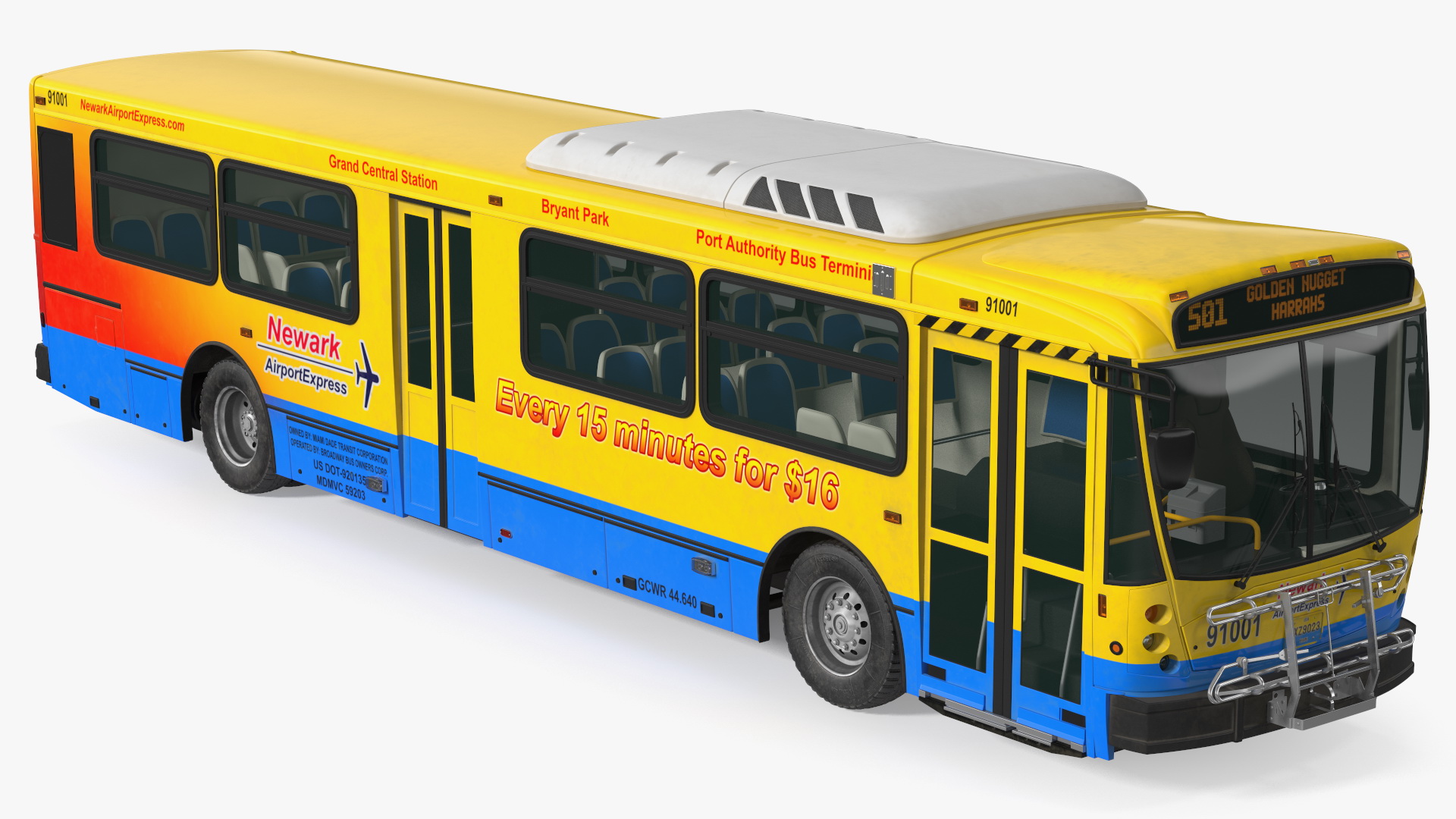 Bus Nabi Model 416 NYC Airport Express Simple Interior 3D model