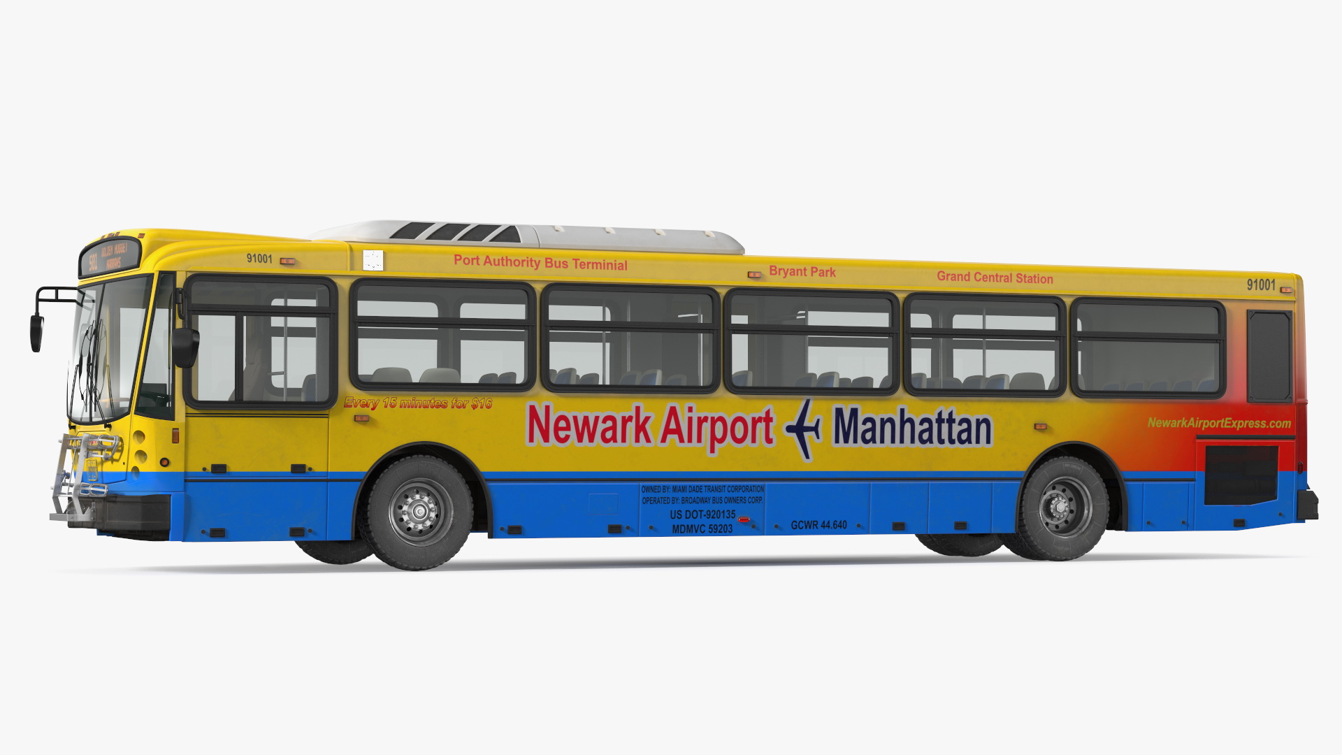 Bus Nabi Model 416 NYC Airport Express Simple Interior 3D model