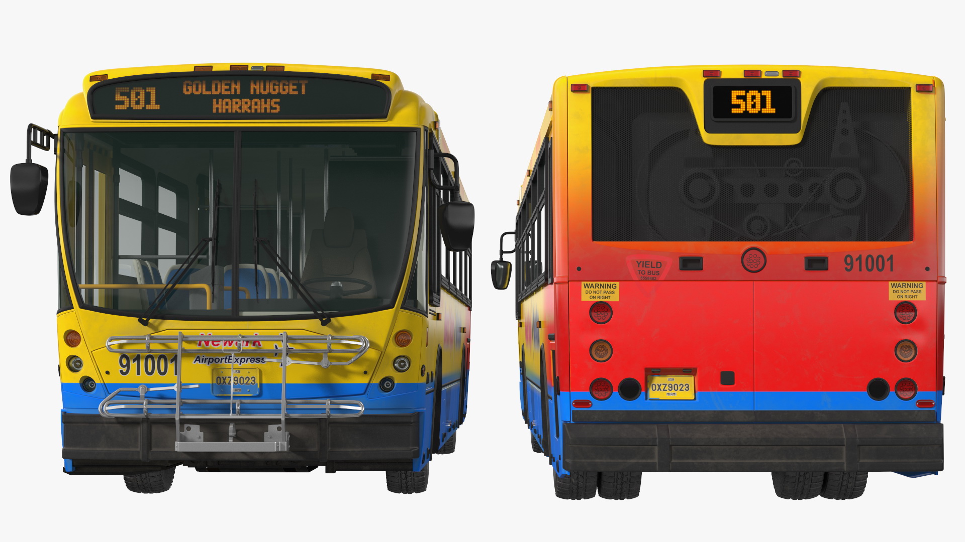 Bus Nabi Model 416 NYC Airport Express Simple Interior 3D model