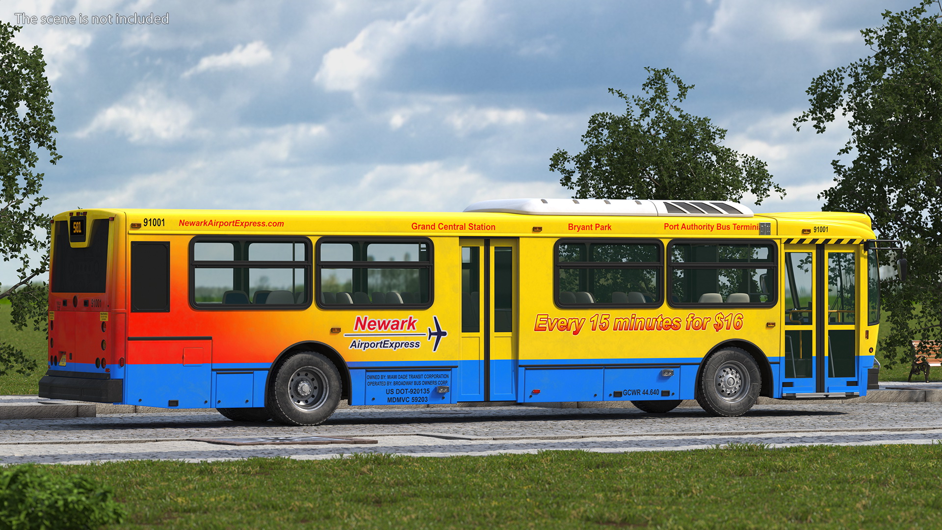 Bus Nabi Model 416 NYC Airport Express Simple Interior 3D model