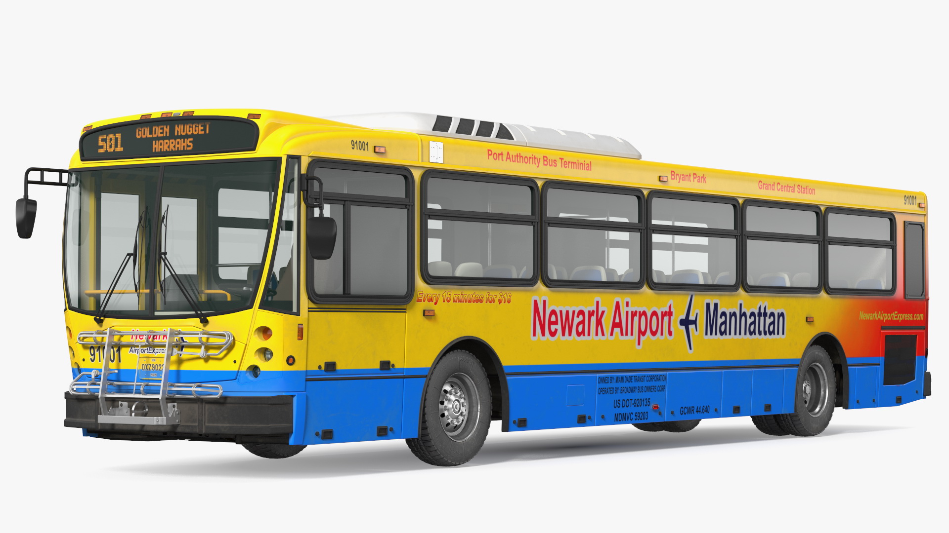 Bus Nabi Model 416 NYC Airport Express Simple Interior 3D model