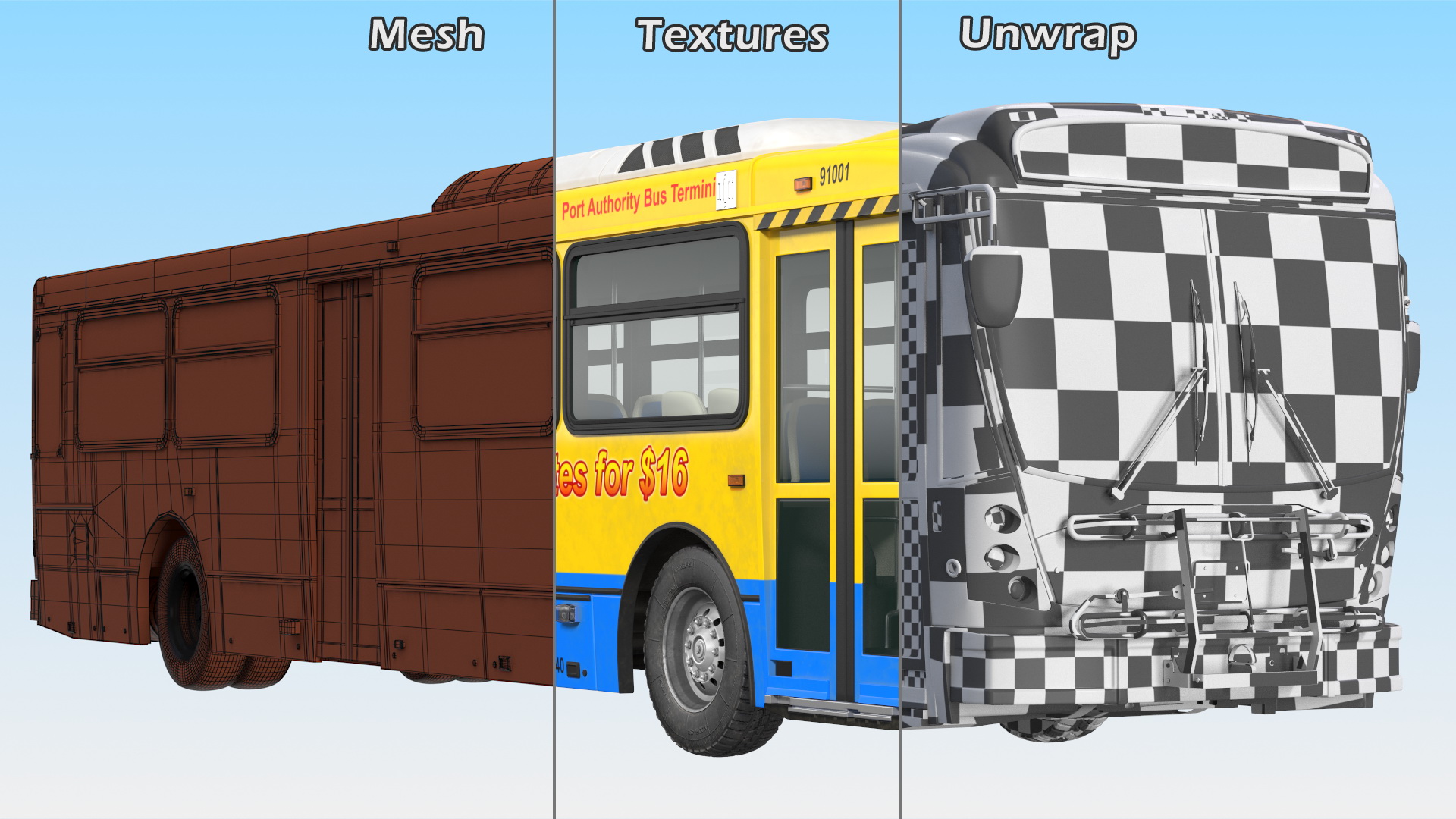 Bus Nabi Model 416 NYC Airport Express Simple Interior 3D model