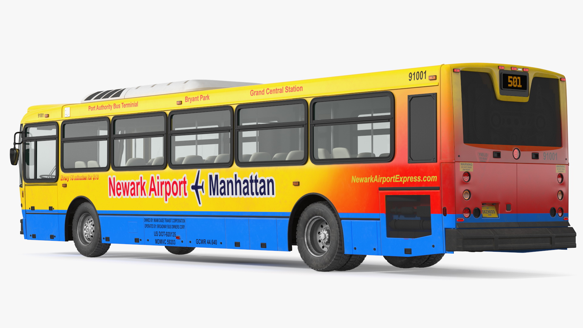 Bus Nabi Model 416 NYC Airport Express Simple Interior 3D model