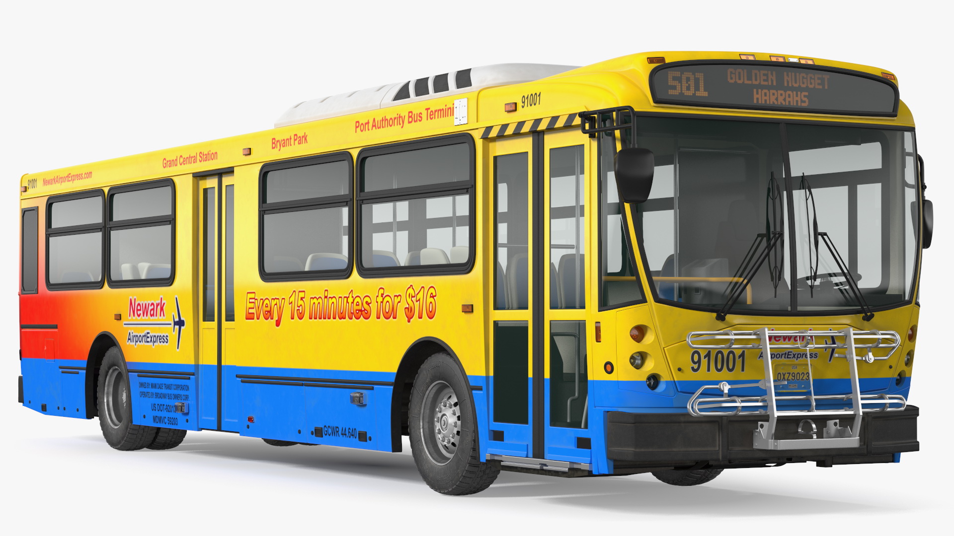 Bus Nabi Model 416 NYC Airport Express Simple Interior 3D model