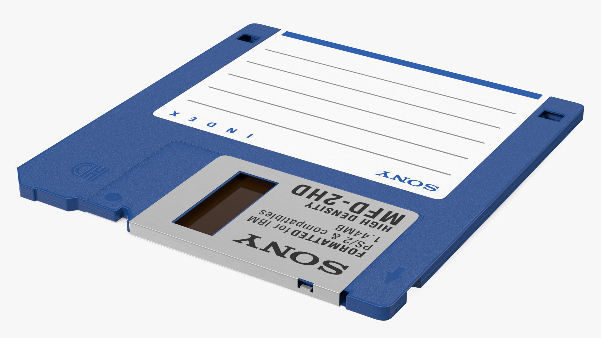 3D model Sony MFD 2HD Double Sided Micro Diskette Blue