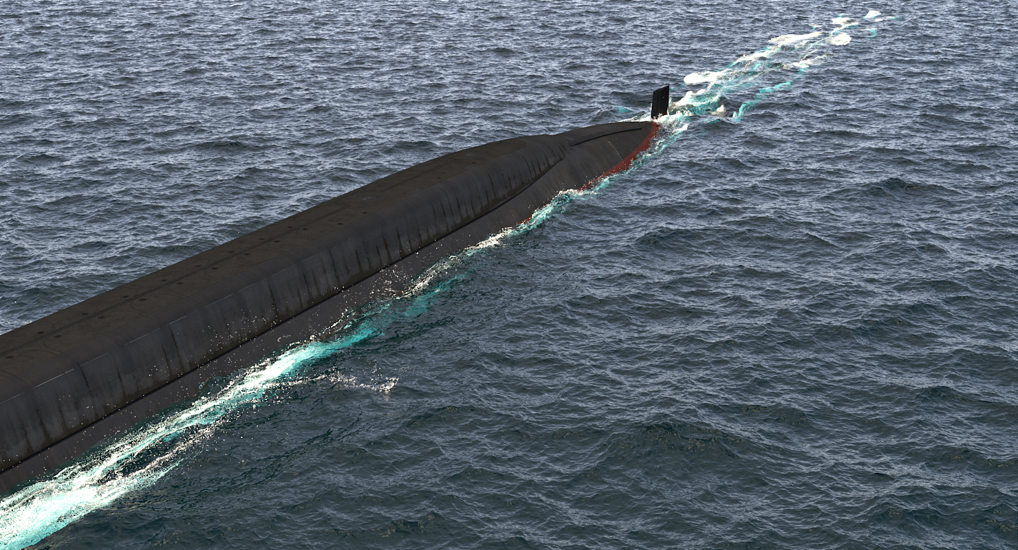 3D US Nuclear Submarine Ohio Class Rigged model