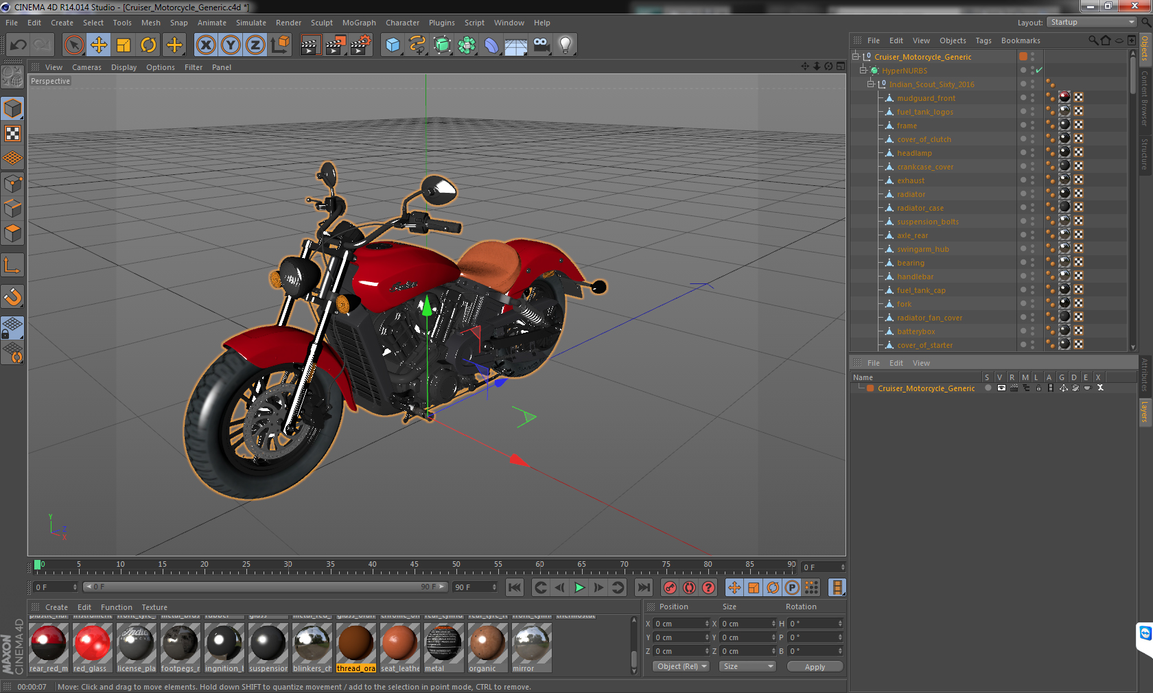 3D Cruiser Motorcycle Generic