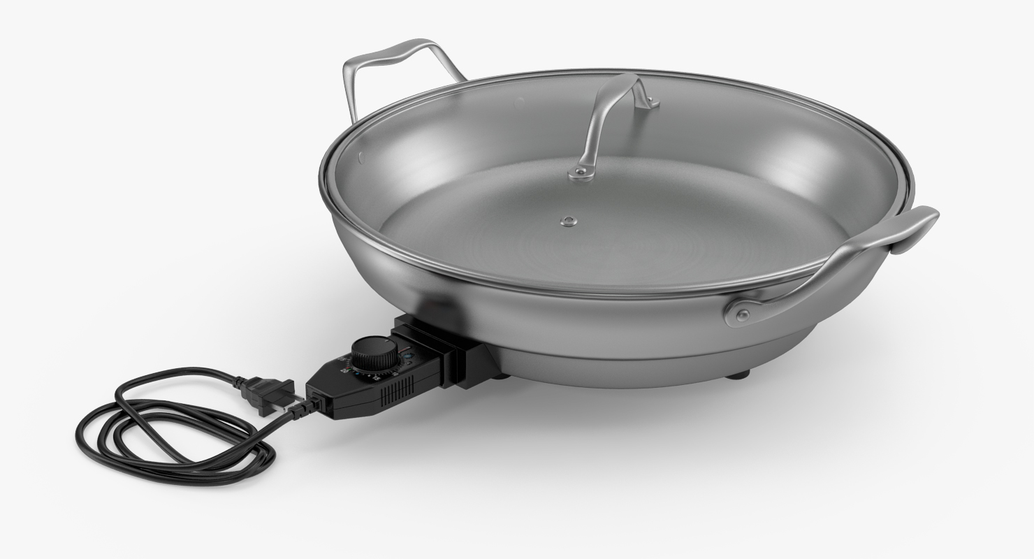 Round Electric Skillet 3D