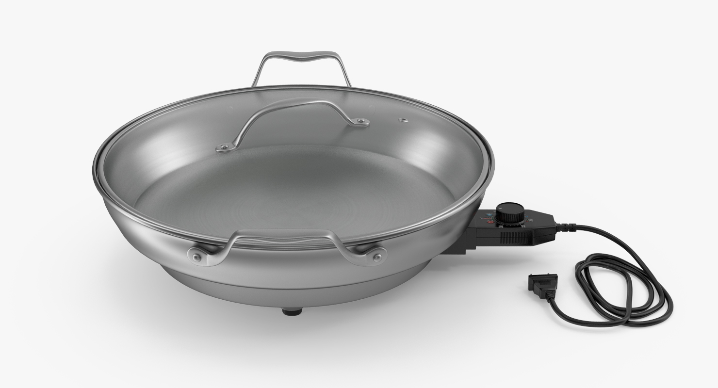 Round Electric Skillet 3D