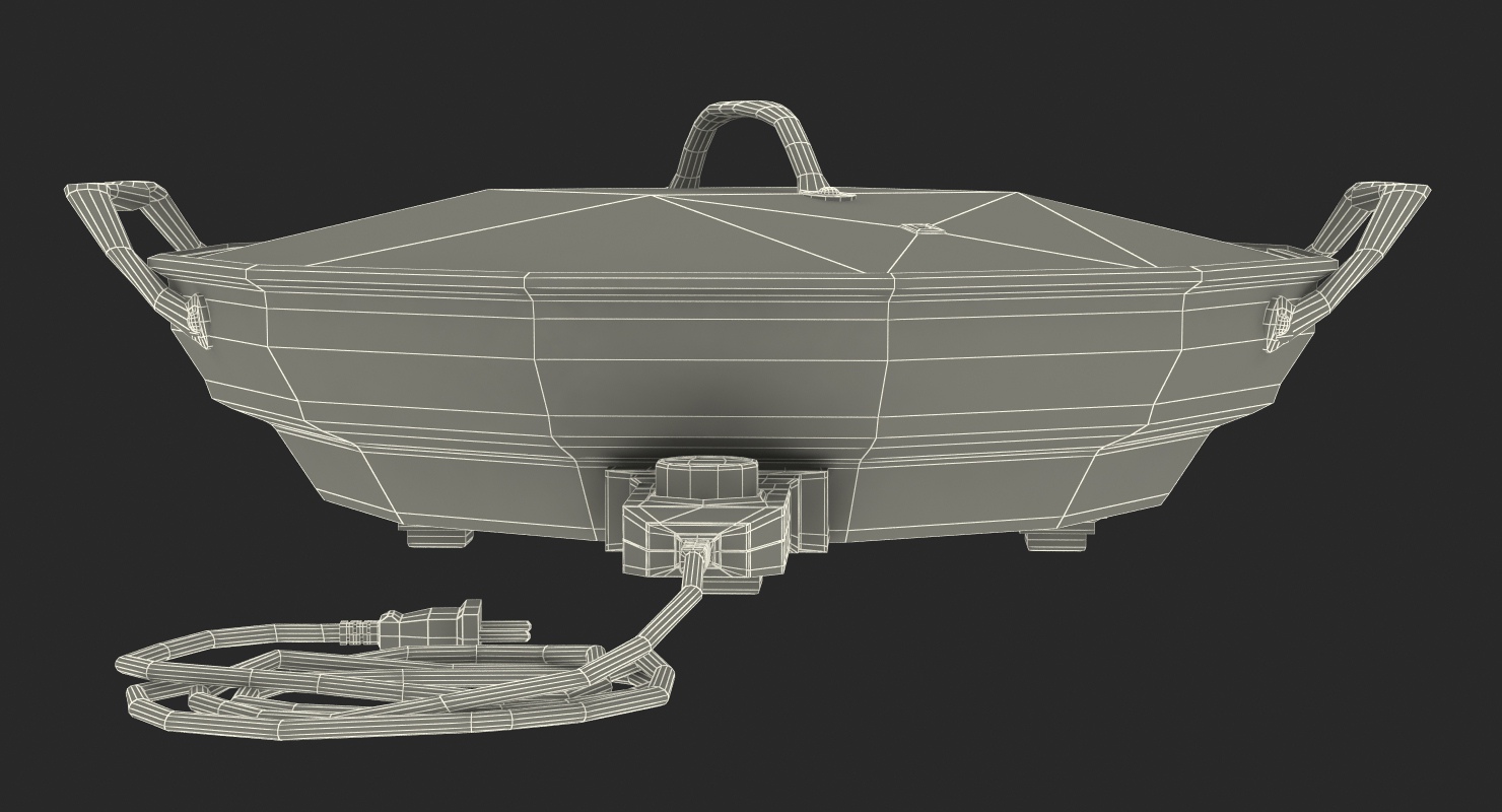 Round Electric Skillet 3D