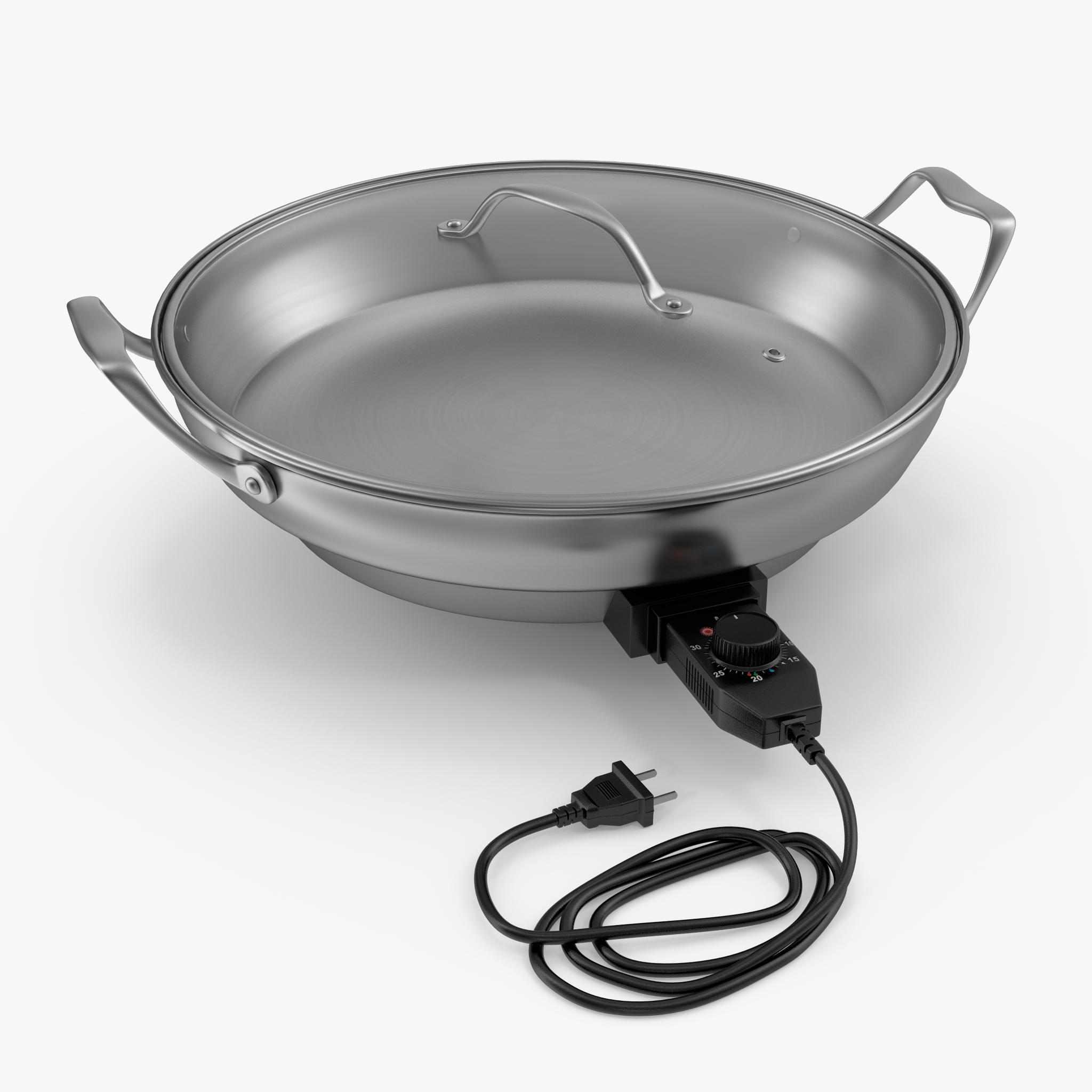 Round Electric Skillet 3D Model