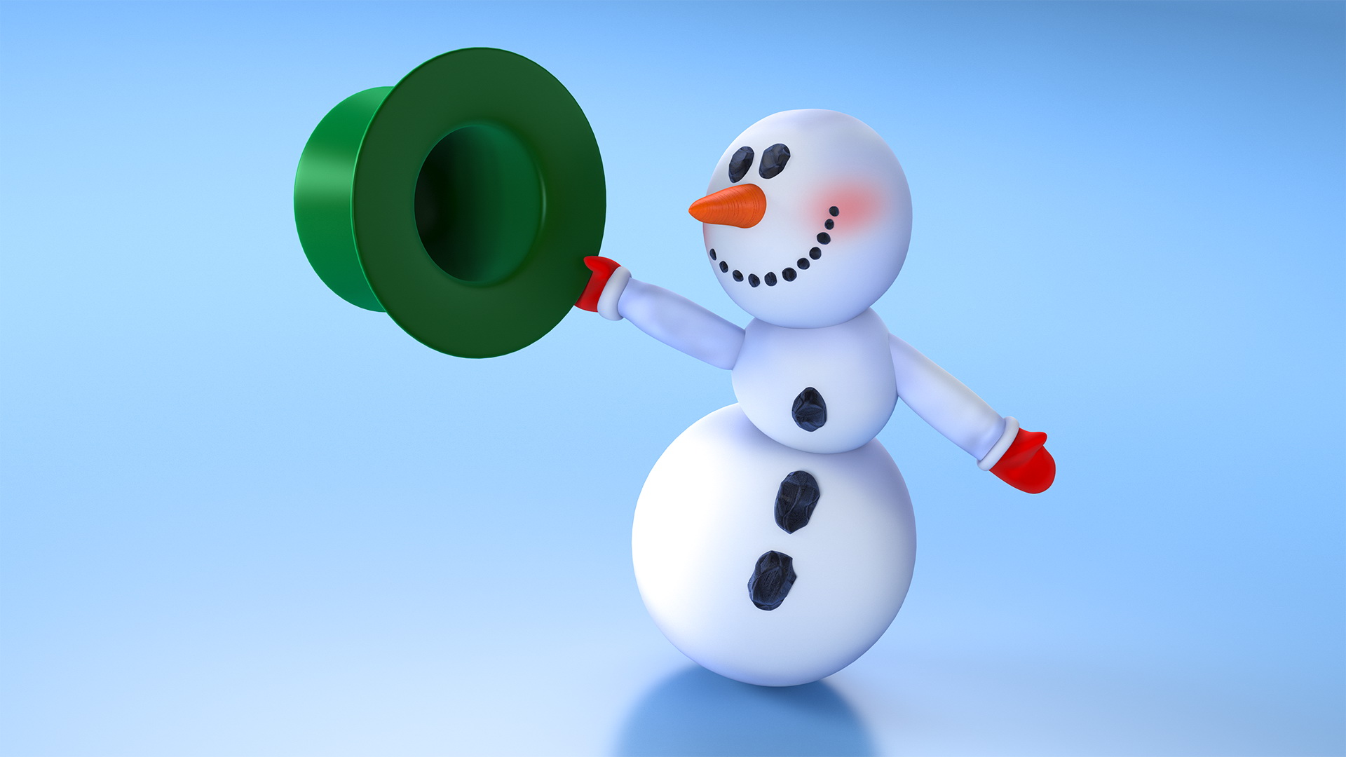 Cartoon Snowman Rigged 3D