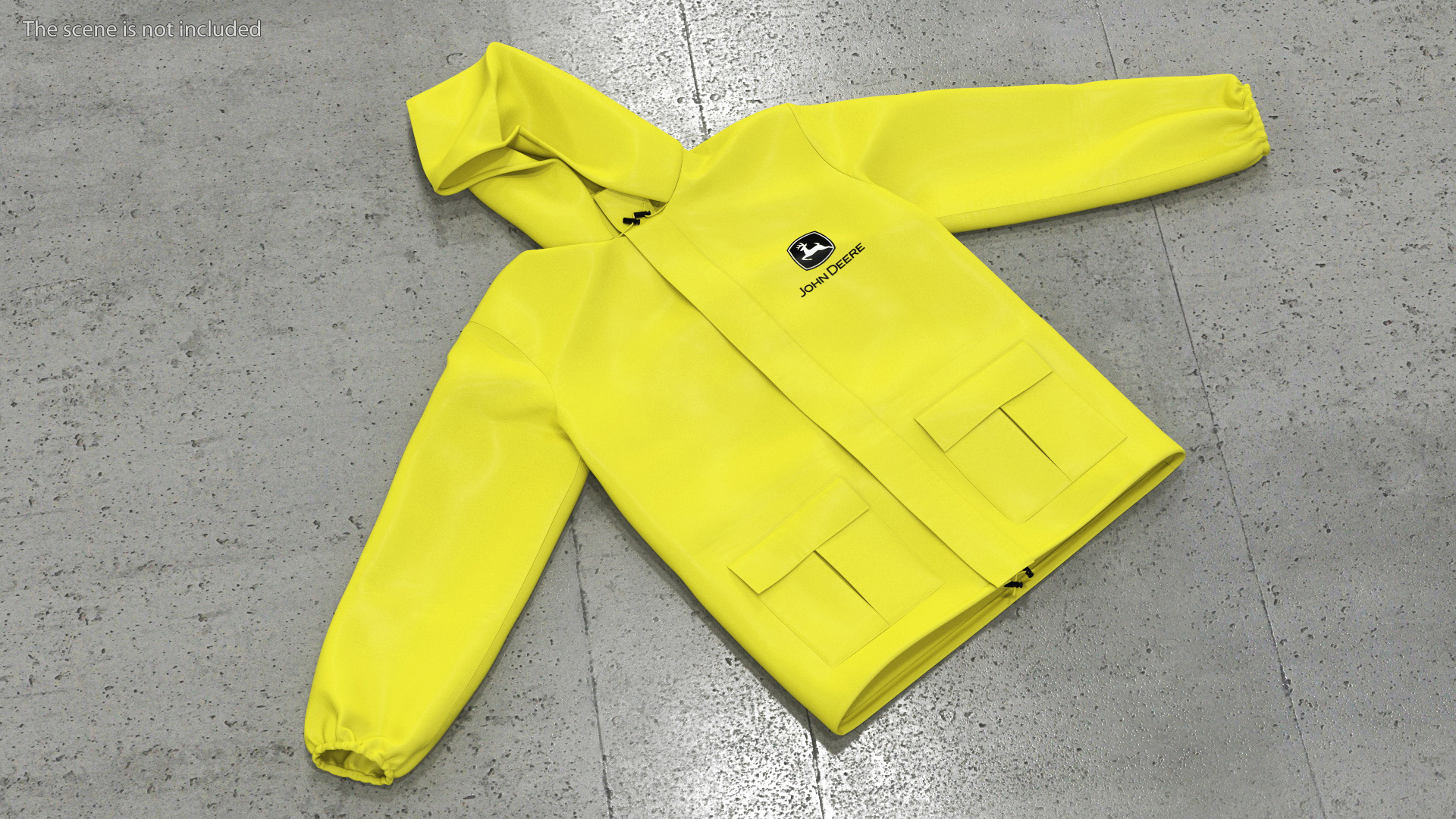 John Deere Yellow Rain Jacket 3D model