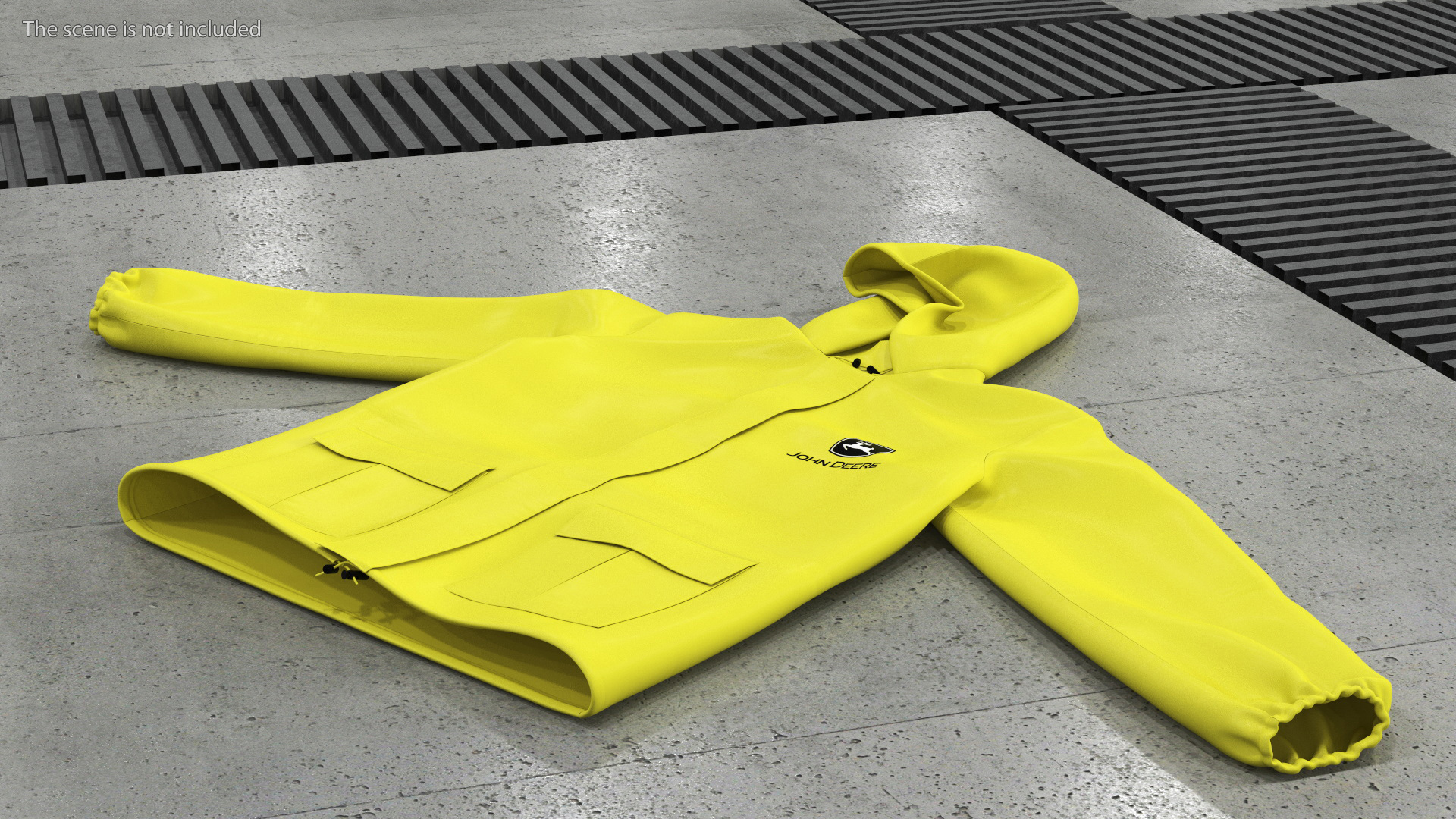 John Deere Yellow Rain Jacket 3D model