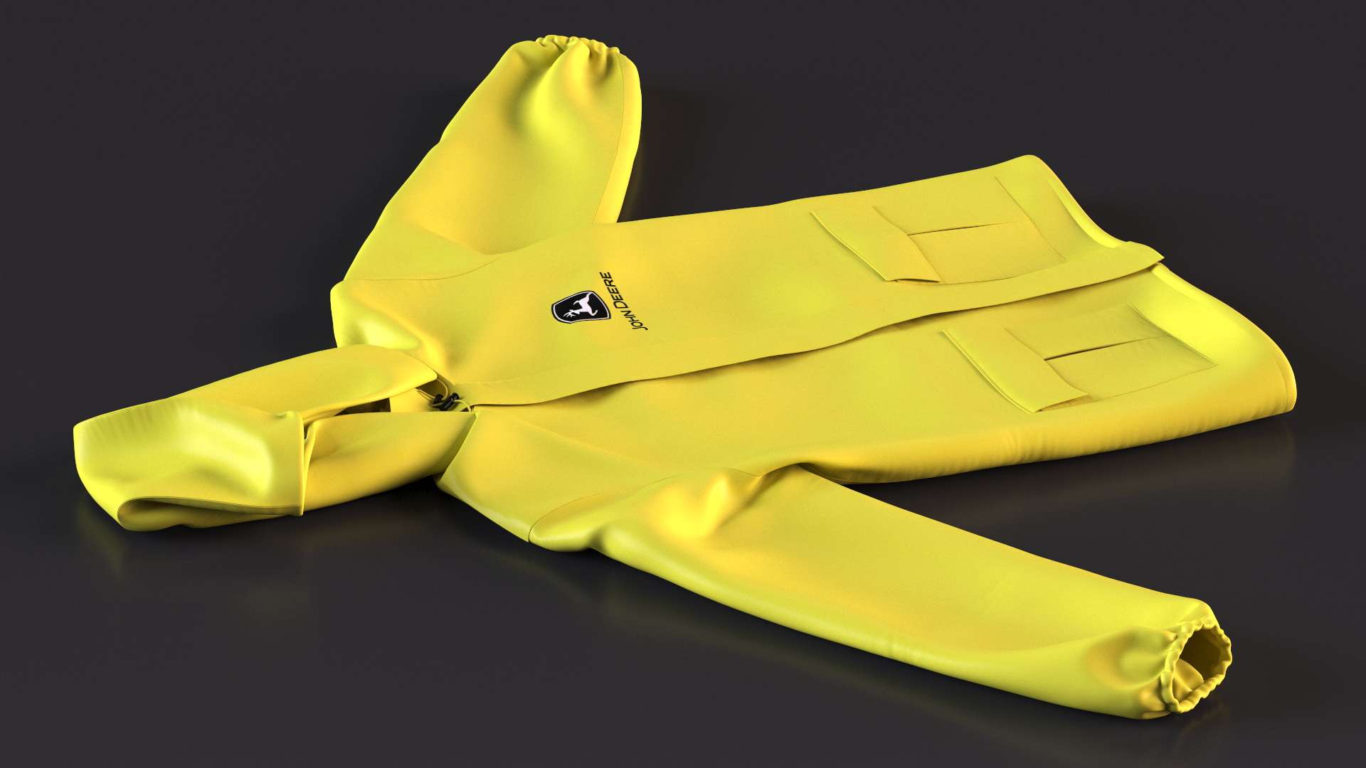 John Deere Yellow Rain Jacket 3D model