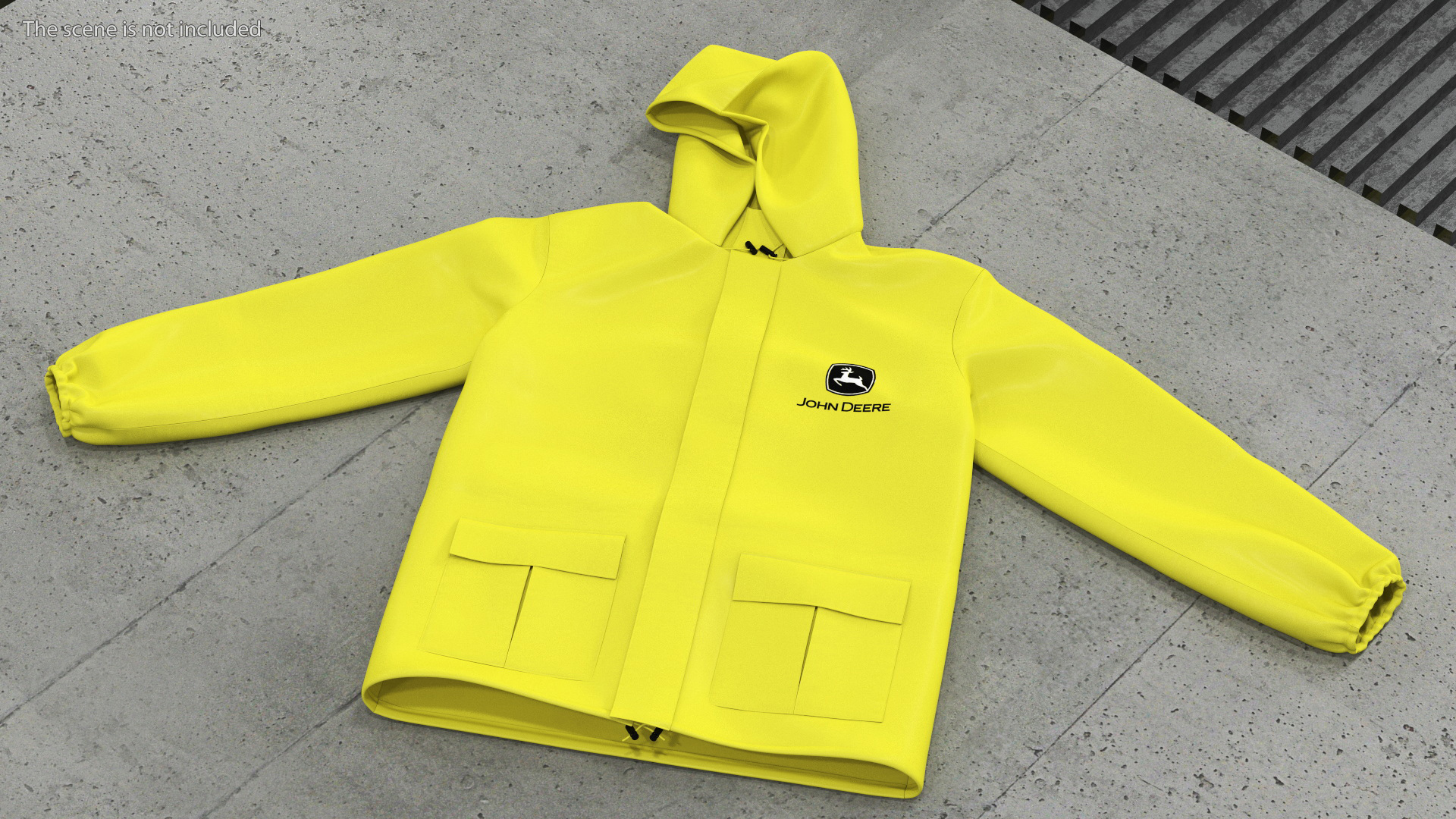 John Deere Yellow Rain Jacket 3D model