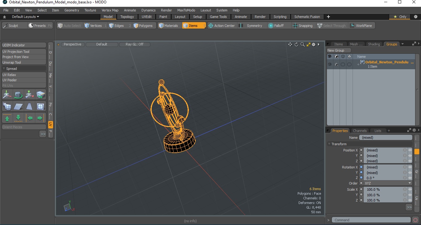 Orbital Newton Pendulum Model 3D model