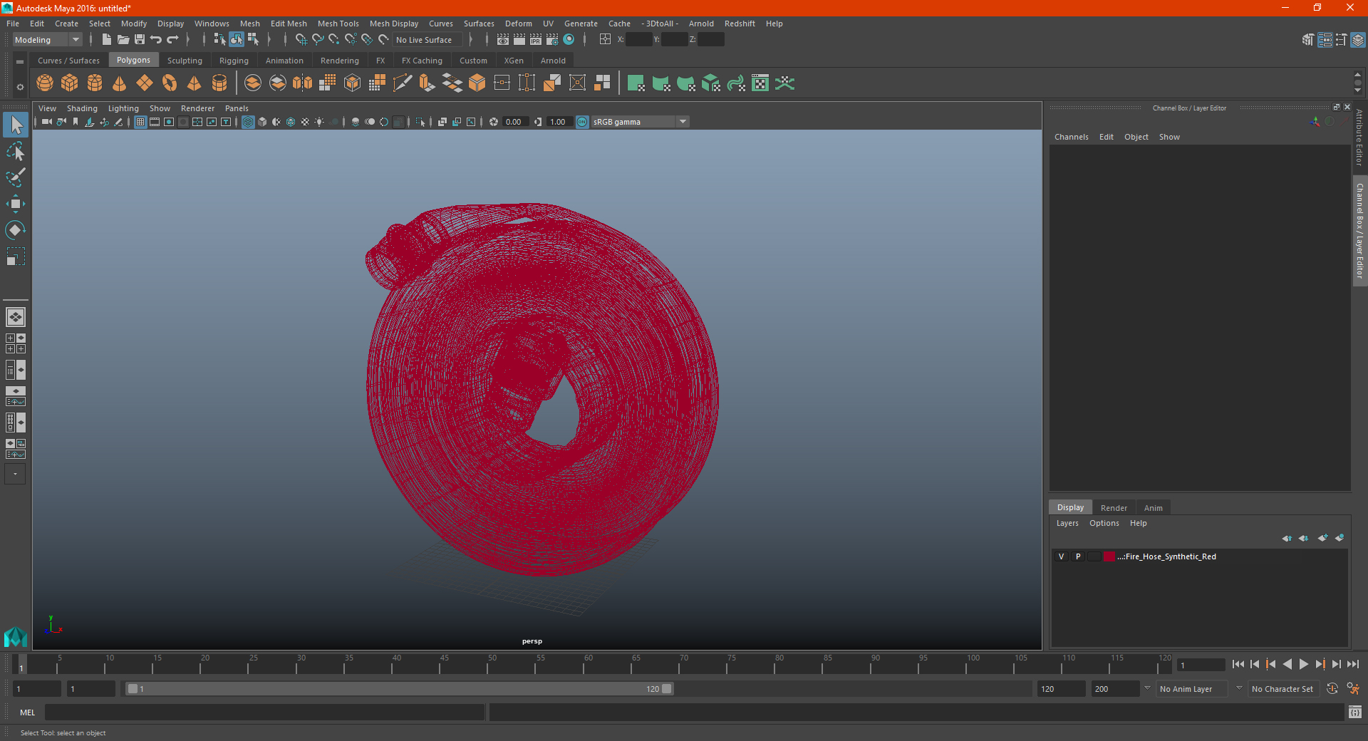 3D Fire Hose Synthetic Red model