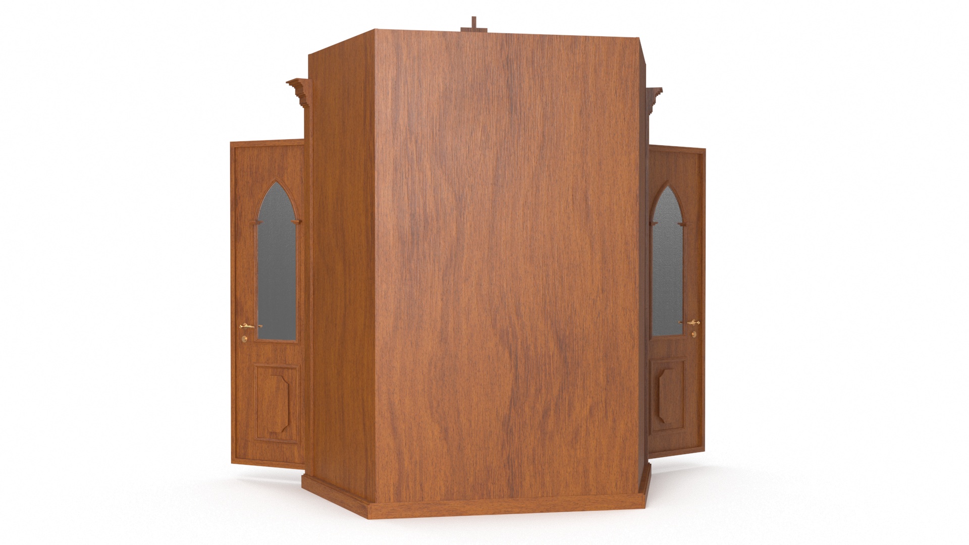 3D model Church Confessional Booth Open